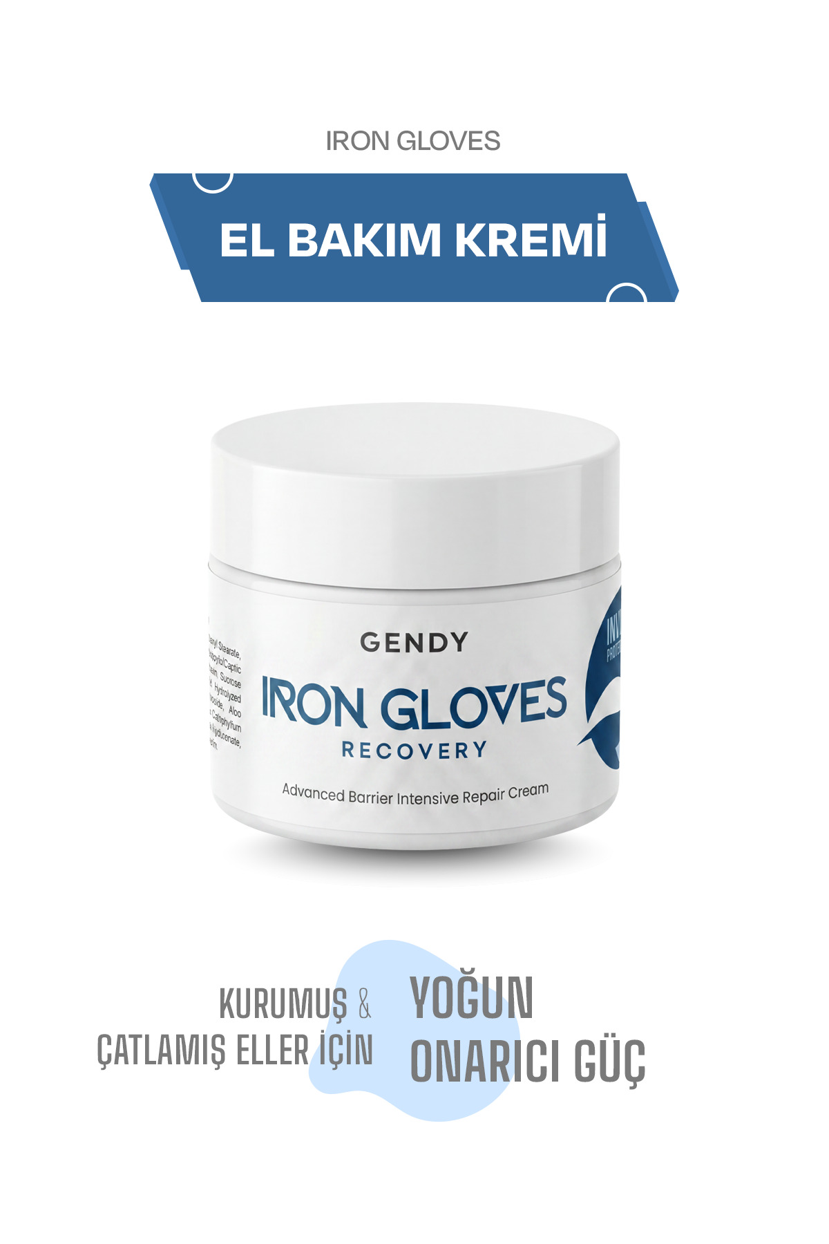 GENDY Iron Gloves - Bariyer Onarıcı, Çatlak Giderici ve Yoğun Nemlendirici Koruyucu El Kremi 100 ML
