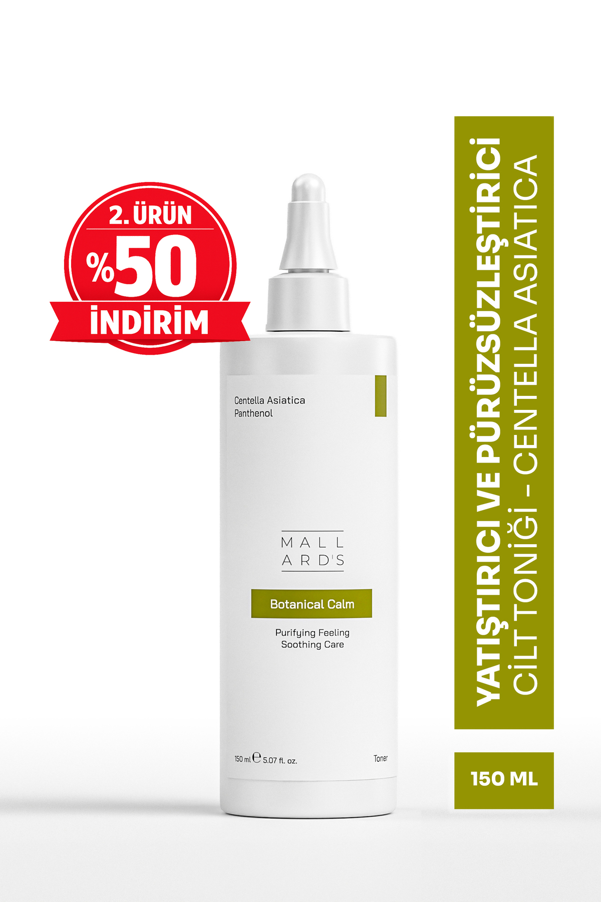 Mallards Botanical Calm, Centella Asiatica & Panthenol, Yatıştırıcı ve Nemlendirici Tonik, 150 ml