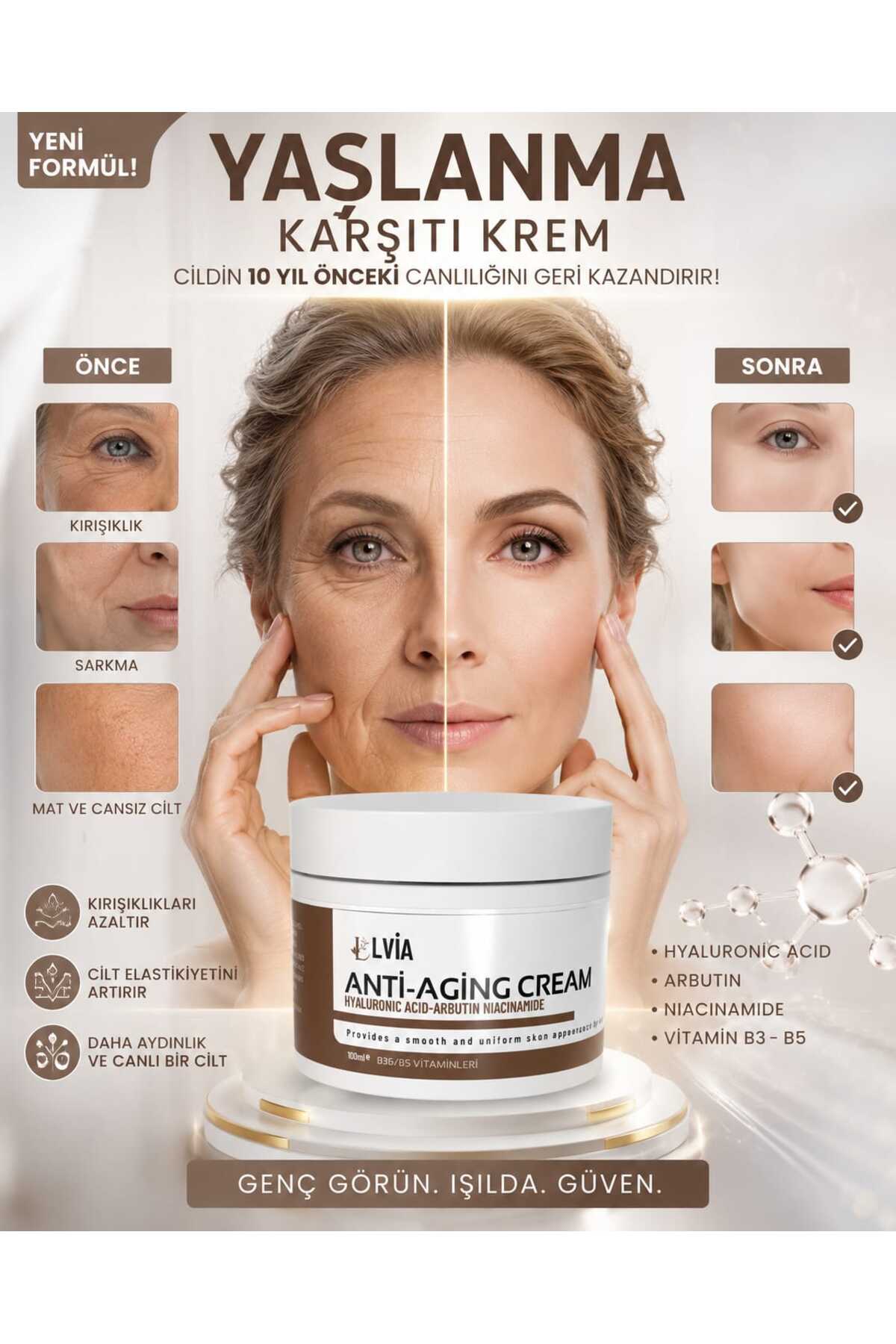 LVİA Gençleştiren Botox Etkili Yaşlanma Karşıtı Ve Kırışıklık Karşıtı Leke,giderici Krem 100ml