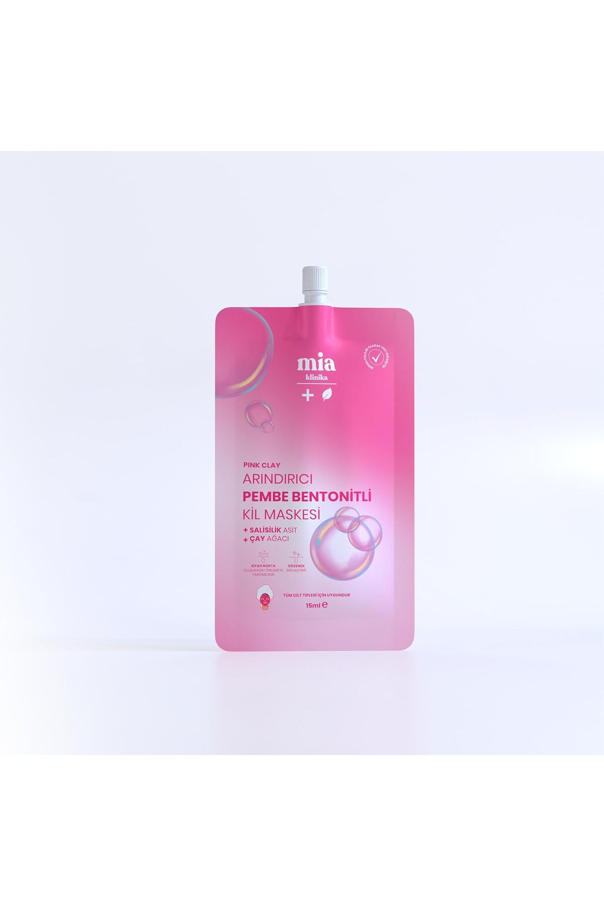 Yıldızan Mia Klinika Siyah Nokta Karşıtı, Gözenek Sıkılaştırıcı Bentonitli Pembe Kil Maskesi 15 ML 1269701