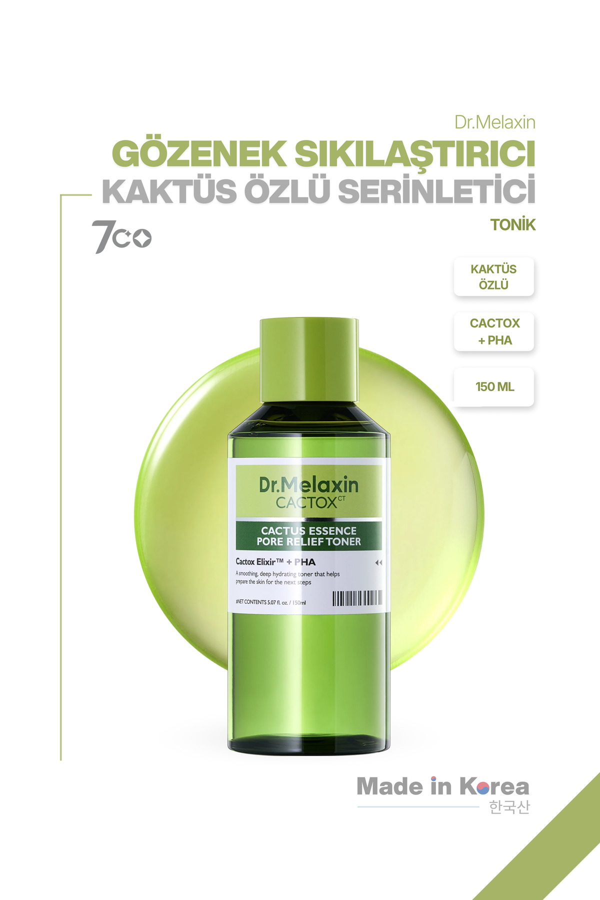 Dr.Melaxin Cactox Gözenek Sıkılaştırıcı | Siyah Nokta Karşıtı | Arındırıcı Kaktüs Özlü Esans Yüz Toniği 150ml