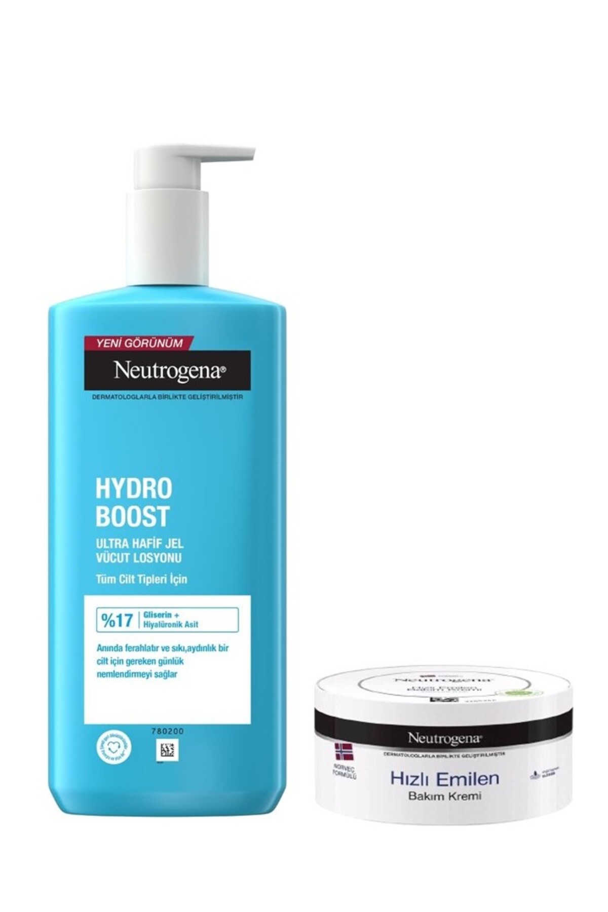 Neutrogena Boost Ultra Hafif Jel Vücut Losyonu 400 ml & Hızlı Emilen El ve Vücut Bakım Kremi 200 ml