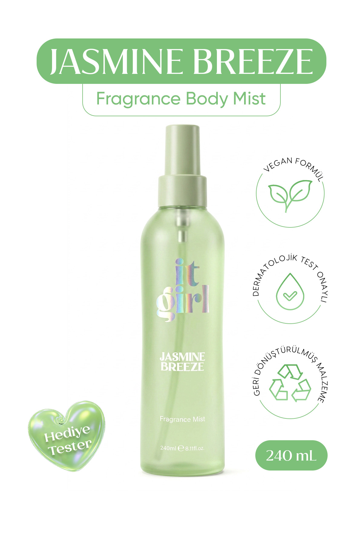 It Girl Jasmine Breeze Body Mist Vücut Spreyi 240 ml- Beyaz Çiçek ve Yasemin Kokusu