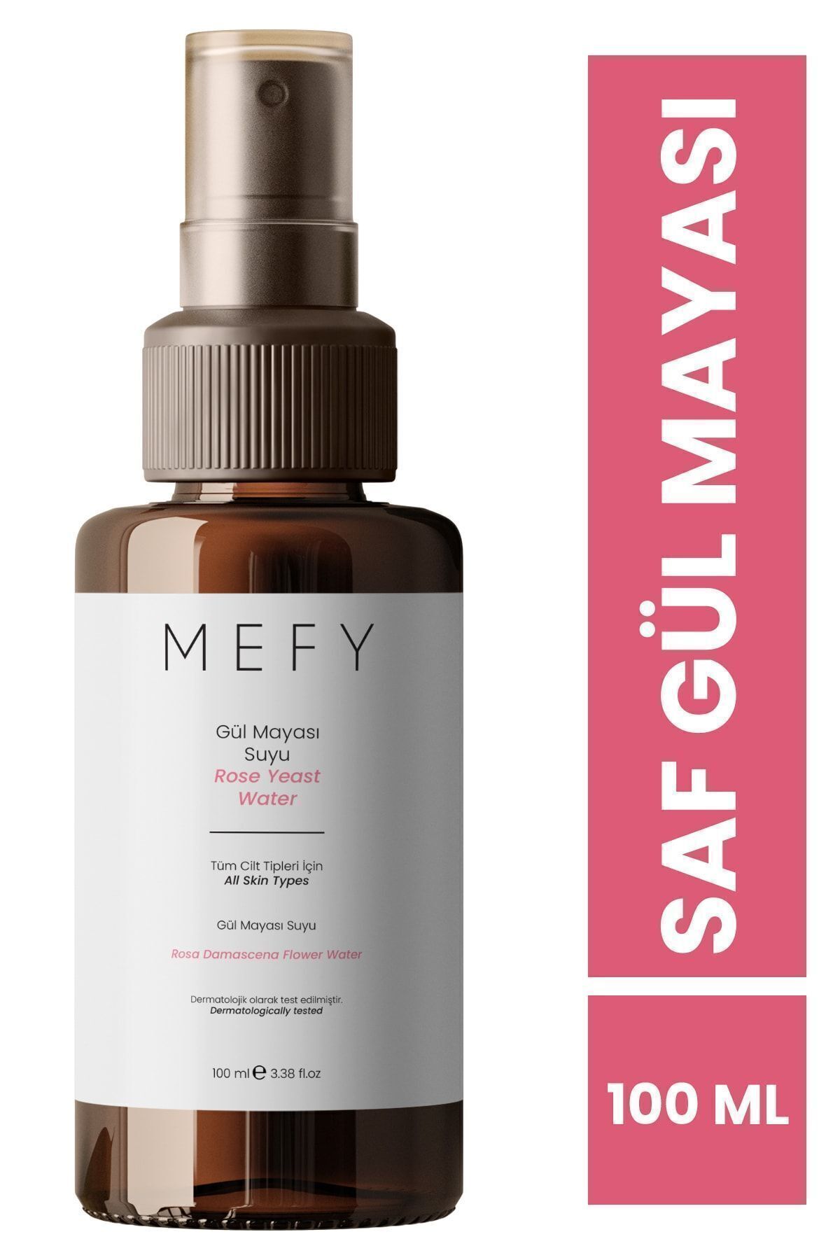 Mefy Saf ve Doğal Gül Mayası Suyu Aydınlatıcı Ve Gözenek Sıkılaştırıcı Tonik 100 ml