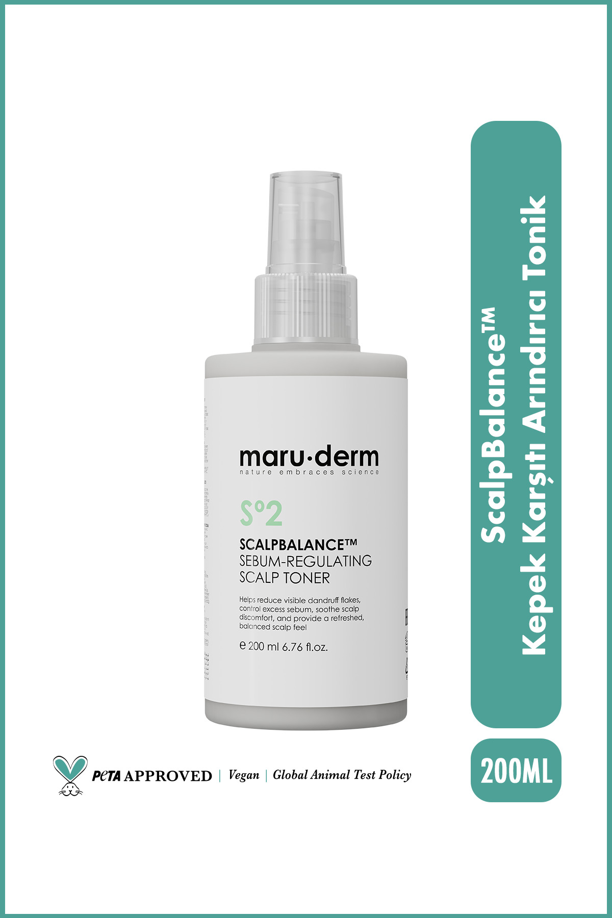 Maru.Derm ScalpBalance™ Kepek Karşıtı Sebum Dengeleyici Saç Derisi Toniği 200 ML