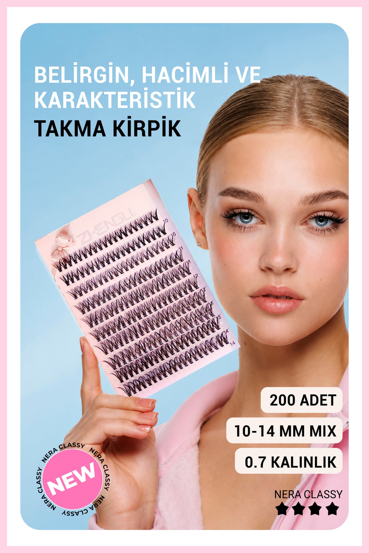Nera Classy Anime Etkili Gerçek Kıl Mix, 200 Demet Takma Kirpik
