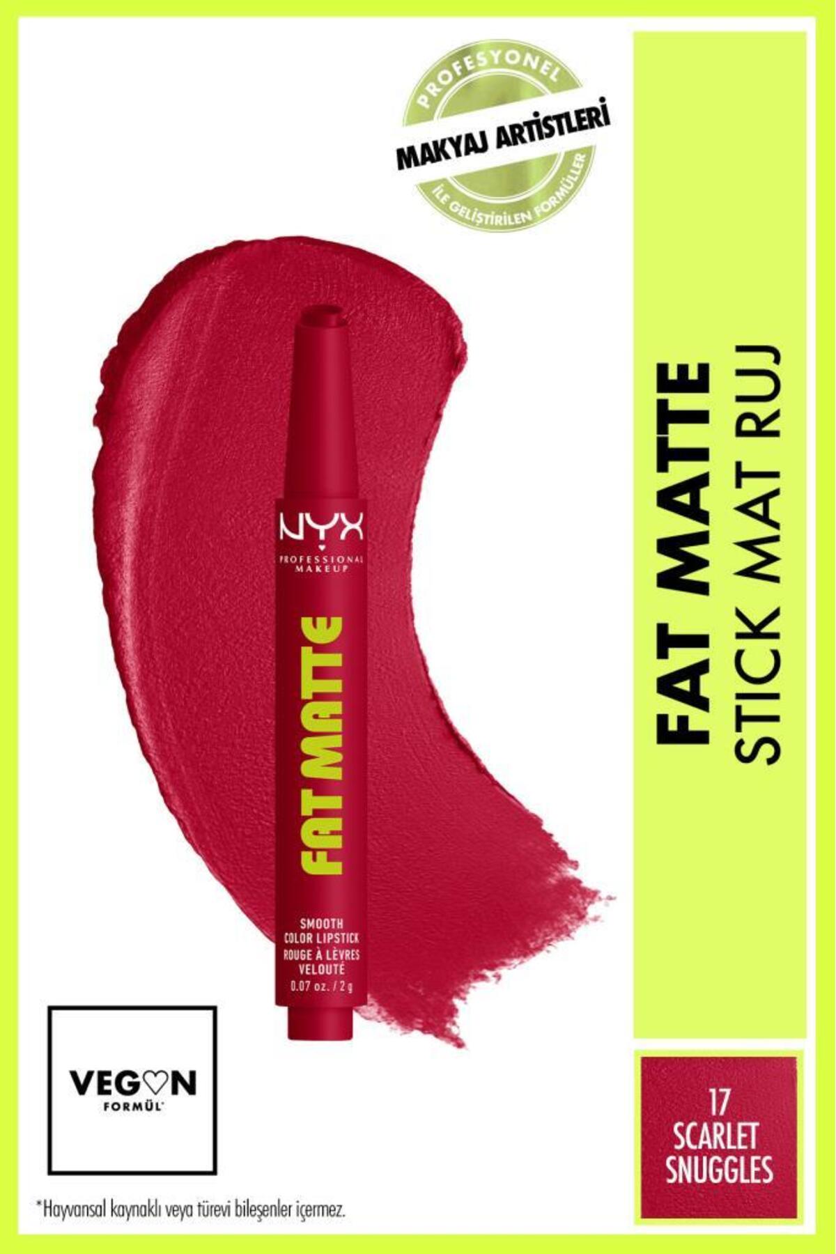 NYX Professional Makeup Fat Matte Nemlendirme Etkili Mat Ruj - 17 Scarlet Snuggles