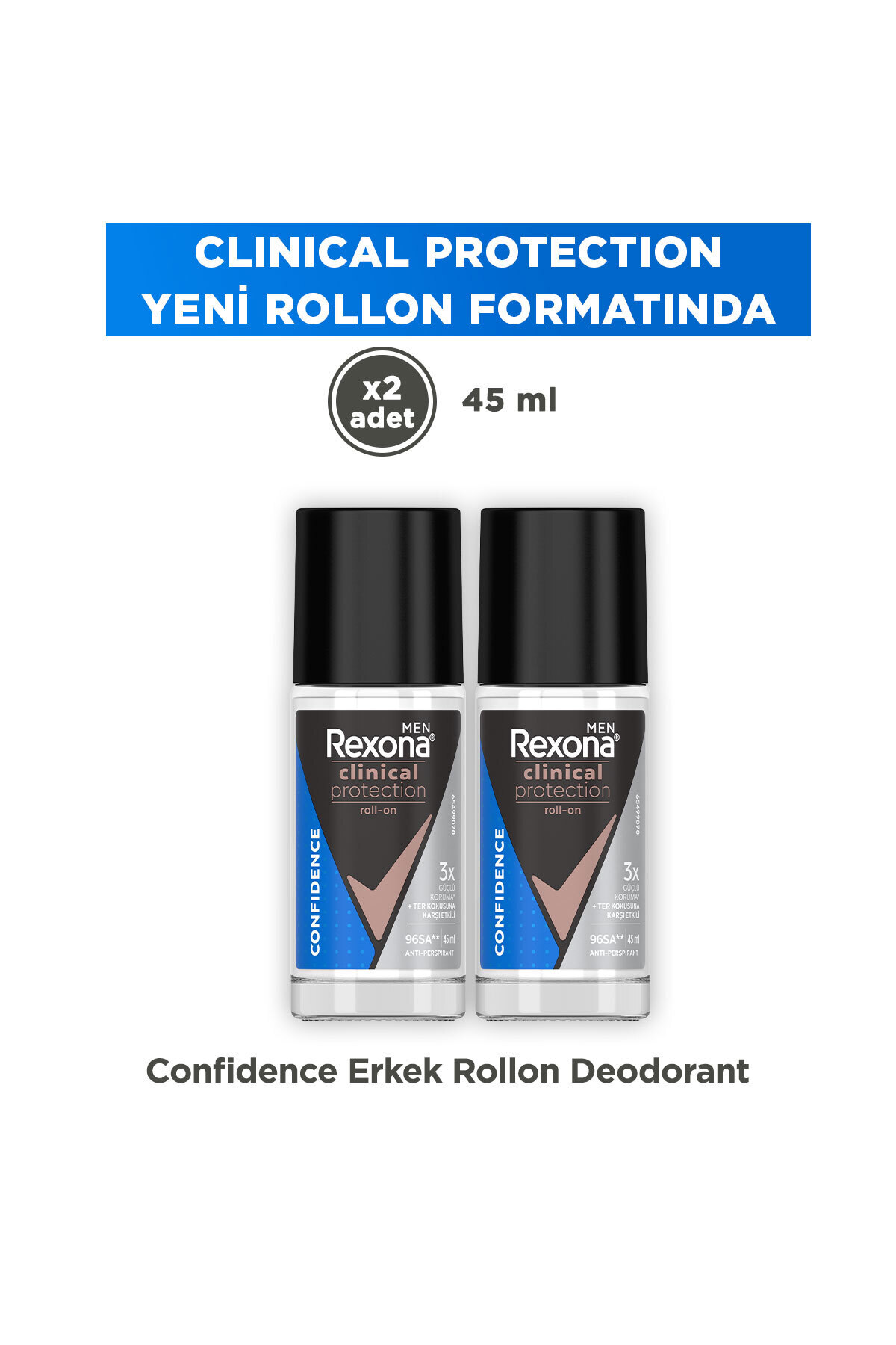 Rexona Men Clinical Protection Confidence Erkek Roll On 45 ml x2