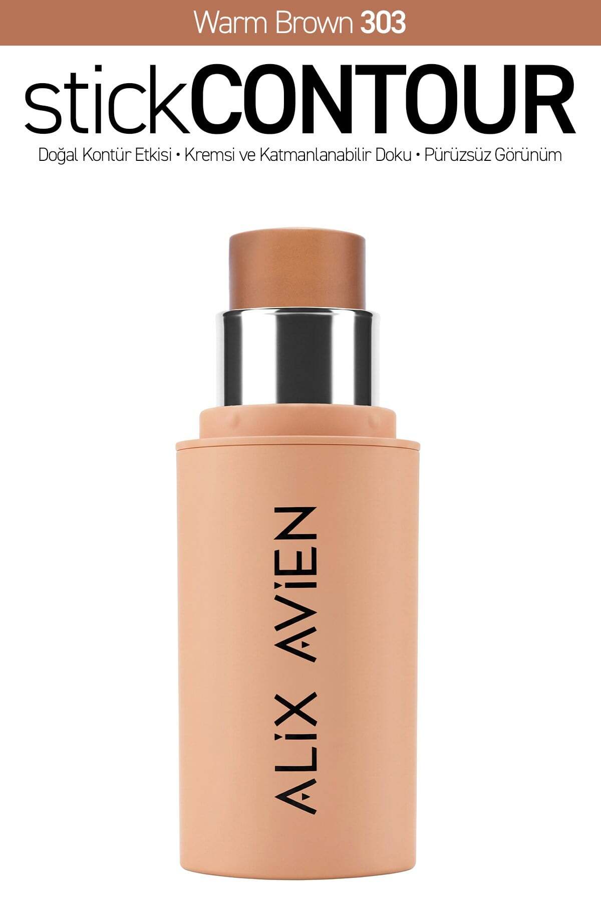 Alix Avien Katmanlanabilir Kremsi Dokulu Nemlendirici E Vitaminli Stick Kontür - Stick Contour 303 Warm Brown