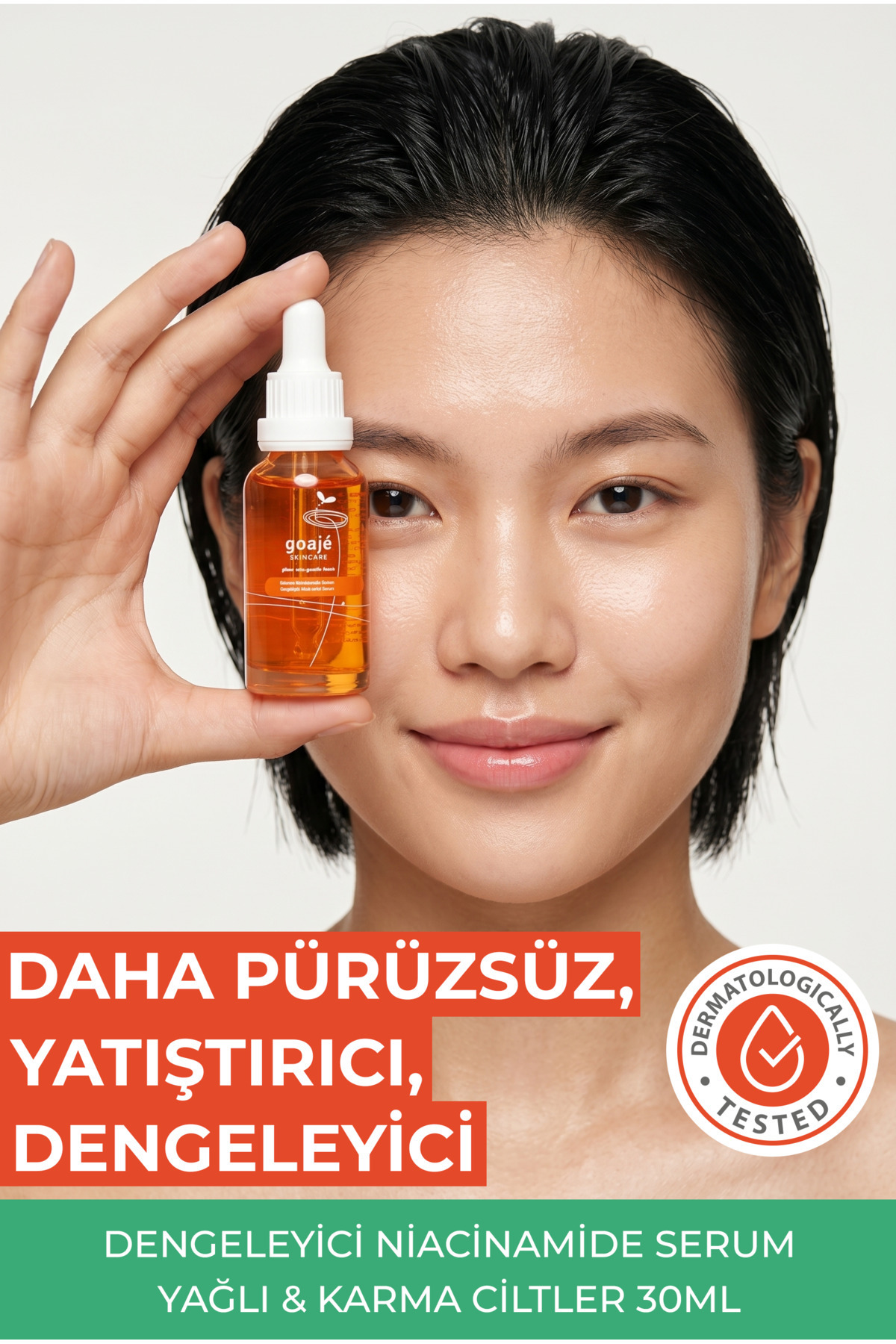Goajé SKINCARE Balance Niacinamide Serum, Yağlı ve Karma Ciltler için Dengeleyici, 30 ml