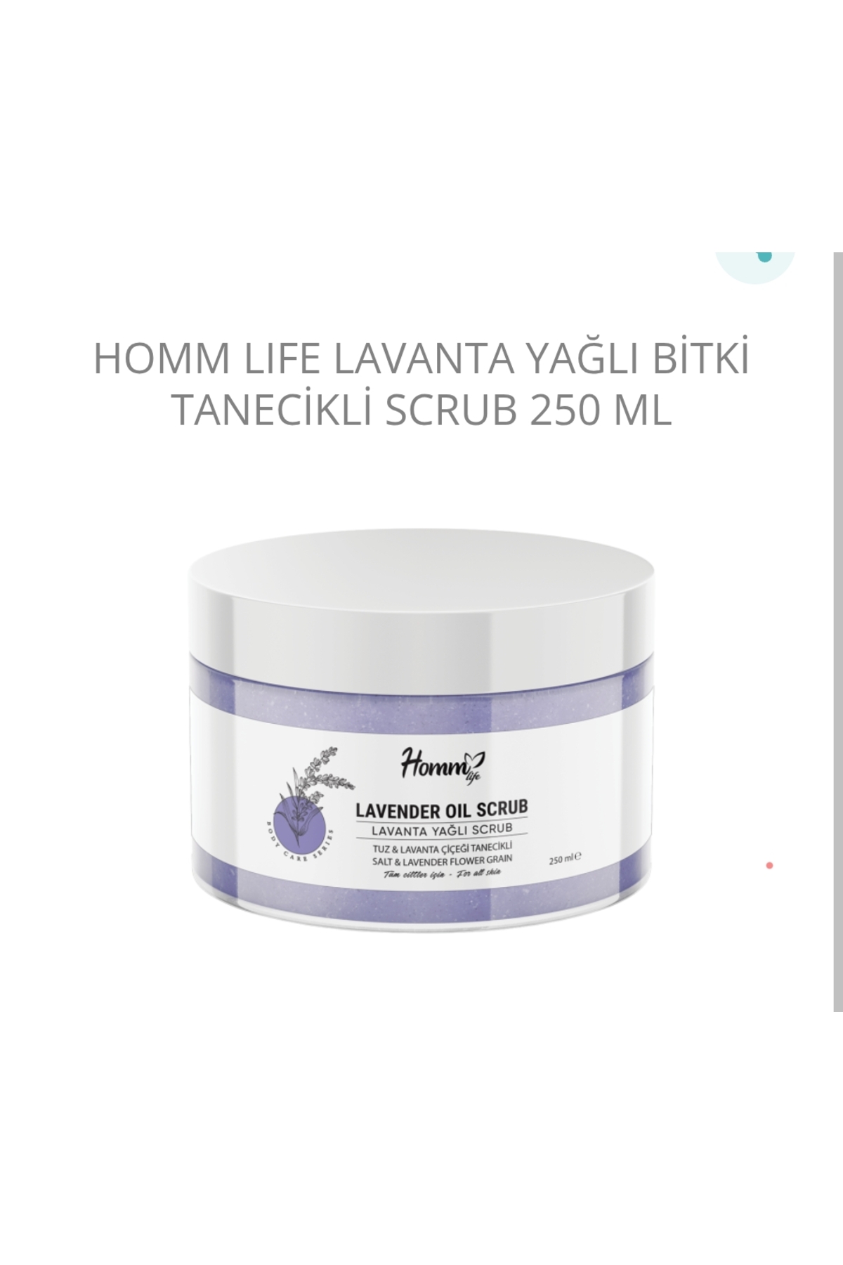 Homm Bitkisel Homm Lıfe Lavanta Yağlı Bitki Tanecikli Scrub 250 ml