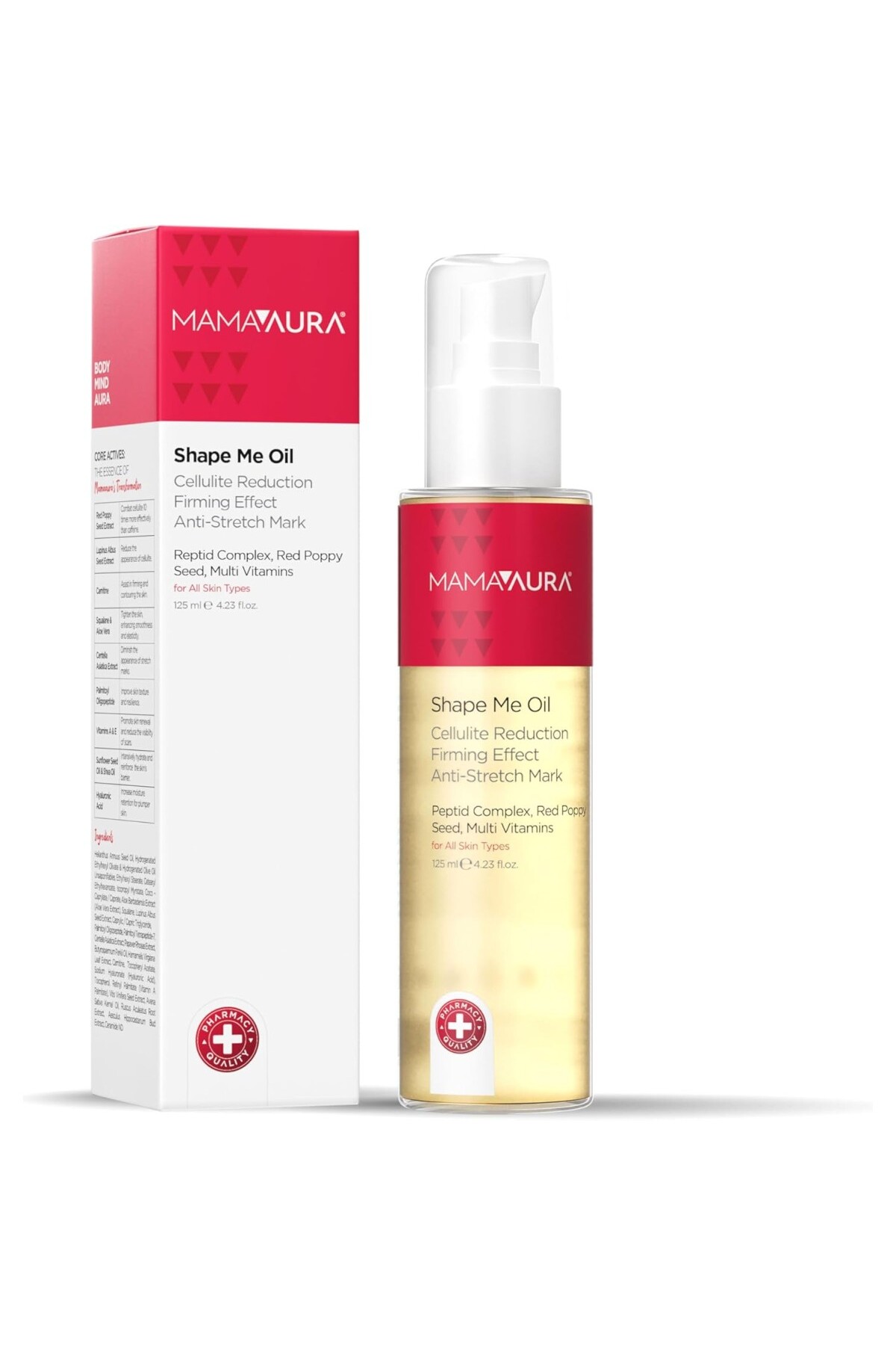 AyrStore Shape Me Oil, Doğum Sonrası Sıkılaştırıcı Çatlak ve Selülit Bakım Yağı, 125 ml