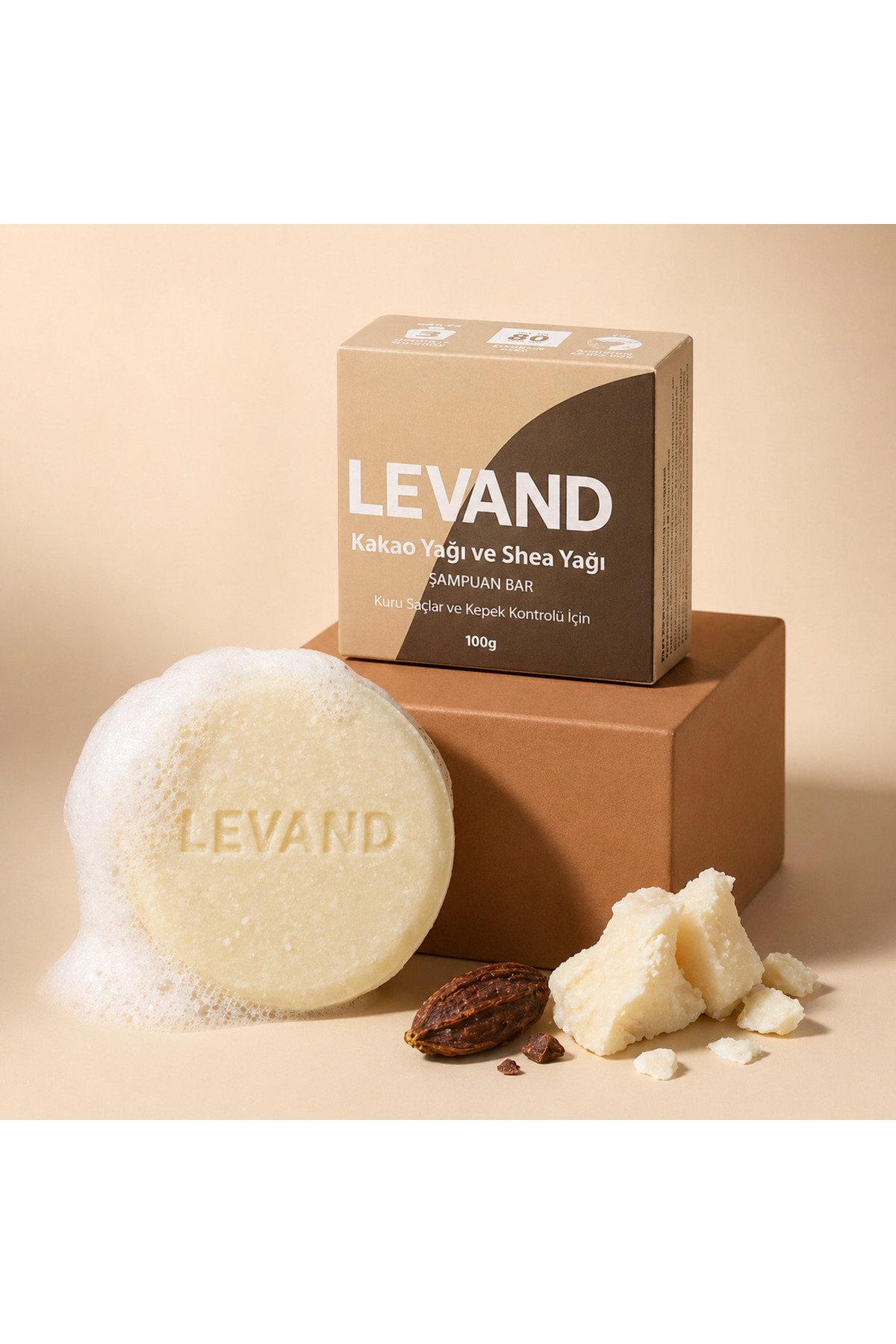 Levand Shea ve Kakao Yağlı Nemlendirici Katı Şampuan (100 GR)