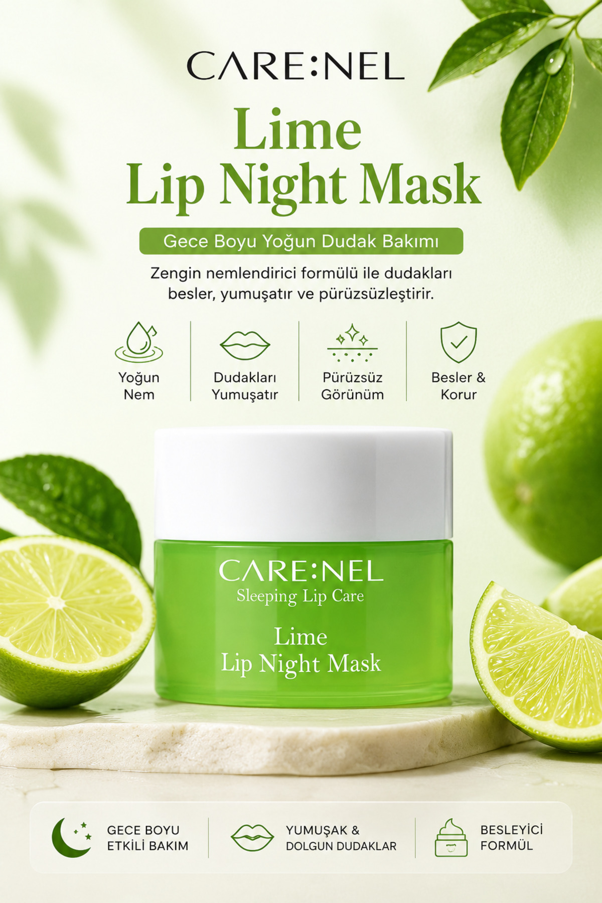 Care:Nel Lime Lip Night Mask - Dudak Maskesi 5g