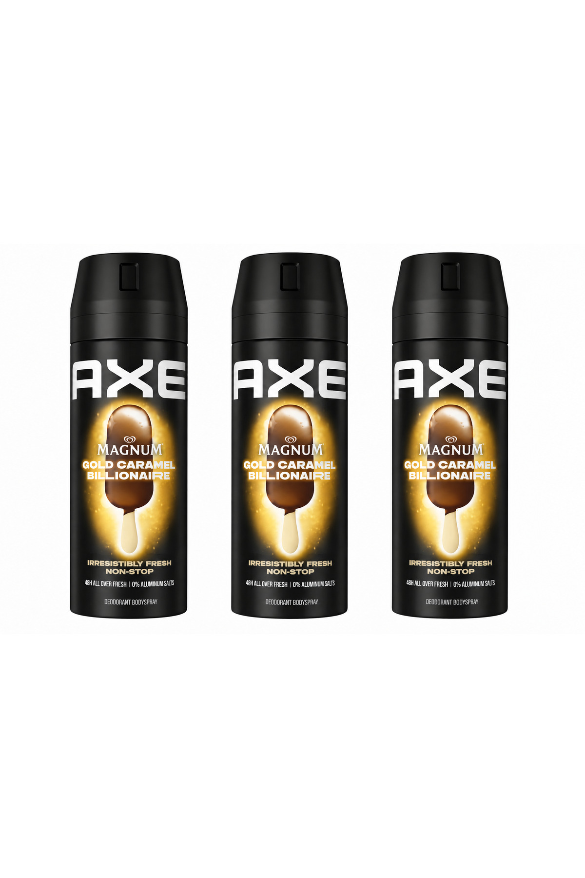 Axe Magnum Gold Caramel Billionaire Erkek Deodorant Bodyspray 150 ml X 3 AEDT