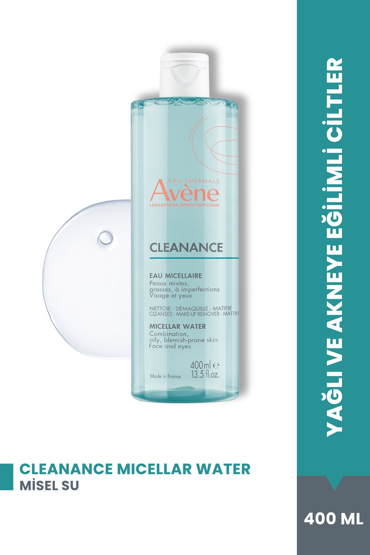 Avene Cleanance Karma ve Akneye Eğilimli Ciltler için Glutamik Asit İçeren Misel Su 400 ml