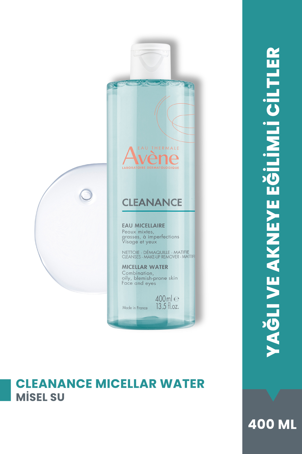 Avene Cleanance Karma ve Akneye Eğilimli Ciltler için Glutamik Asit İçeren Misel Su 400 ml
