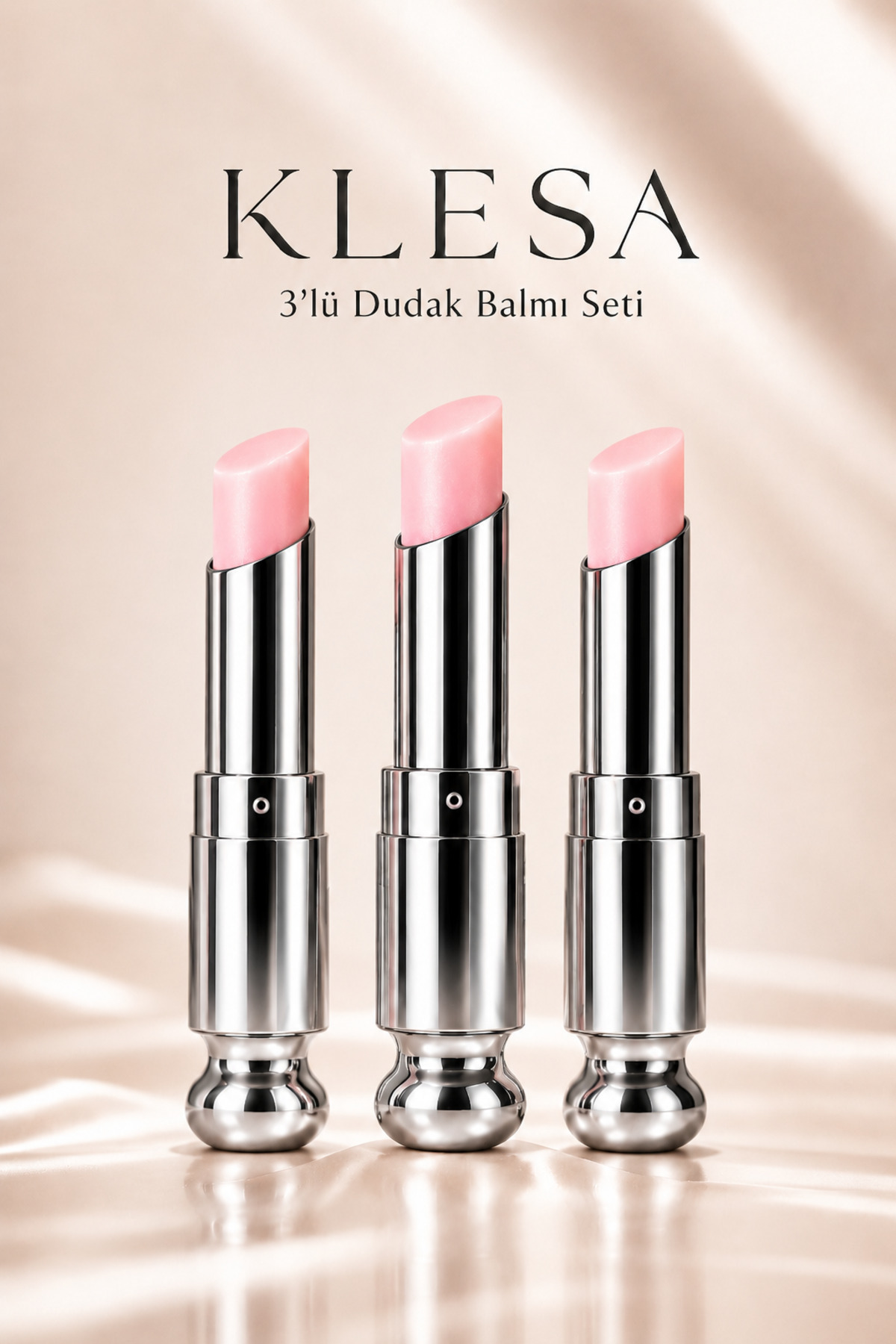 KLESA Lip Balm Dudak Nemlendirici 3’lü Set Parlatıcı Dudak Bakım Balsamı
