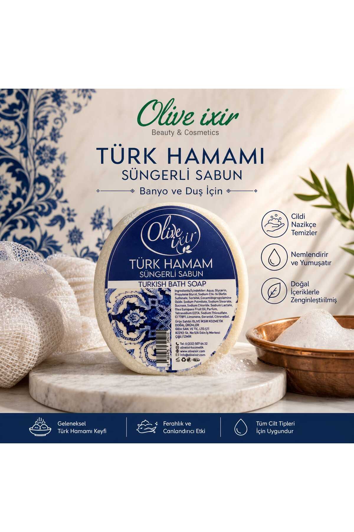 olive ixir Süngerli hamam sabunu
