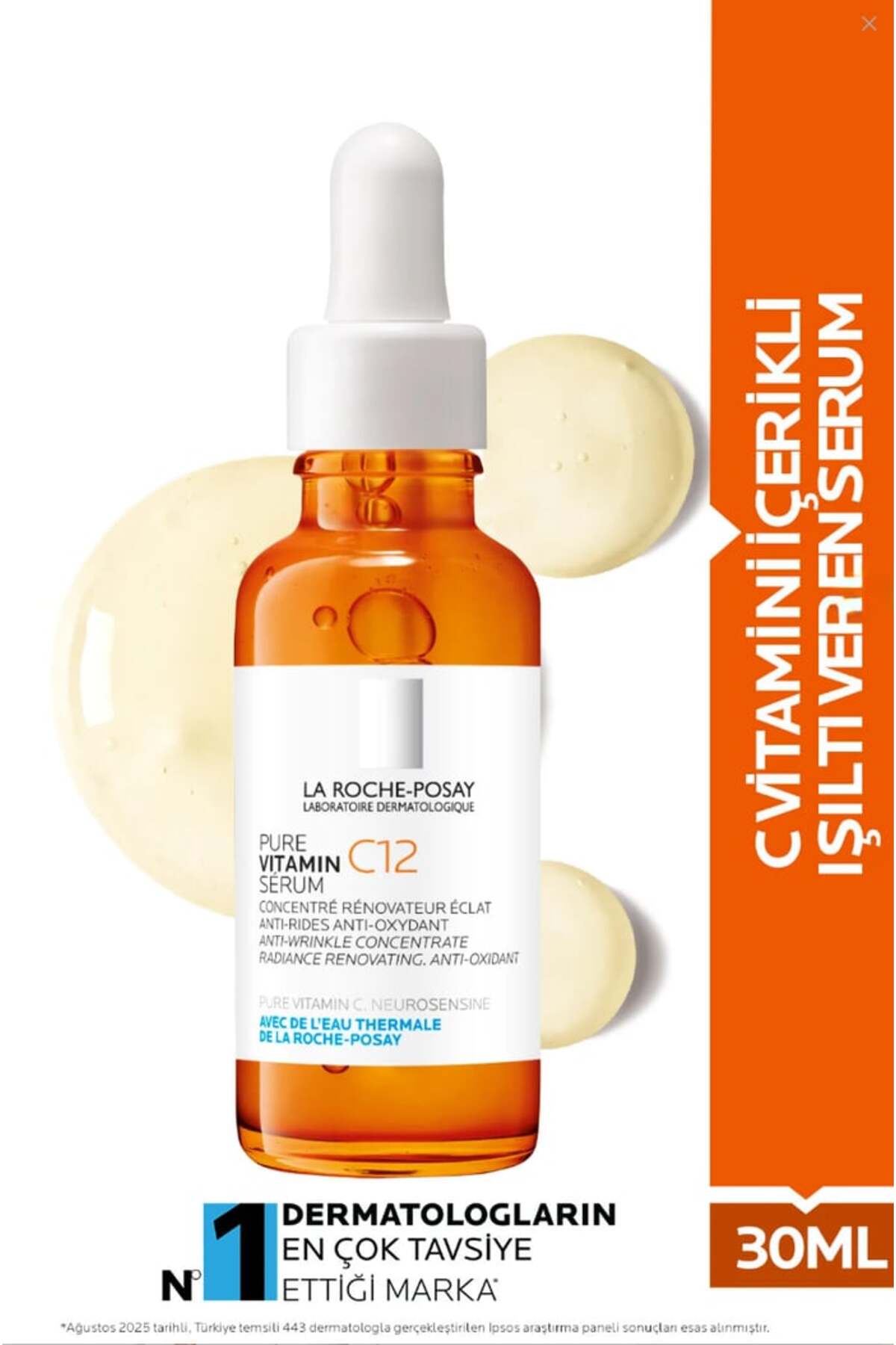 La Roche Posay Saf Vitamin C12 Cilt Bariyerini Güçlendirici, İnce Çizgi ve Kırışıklık Görünümünü Azaltıcı Serum 30ml