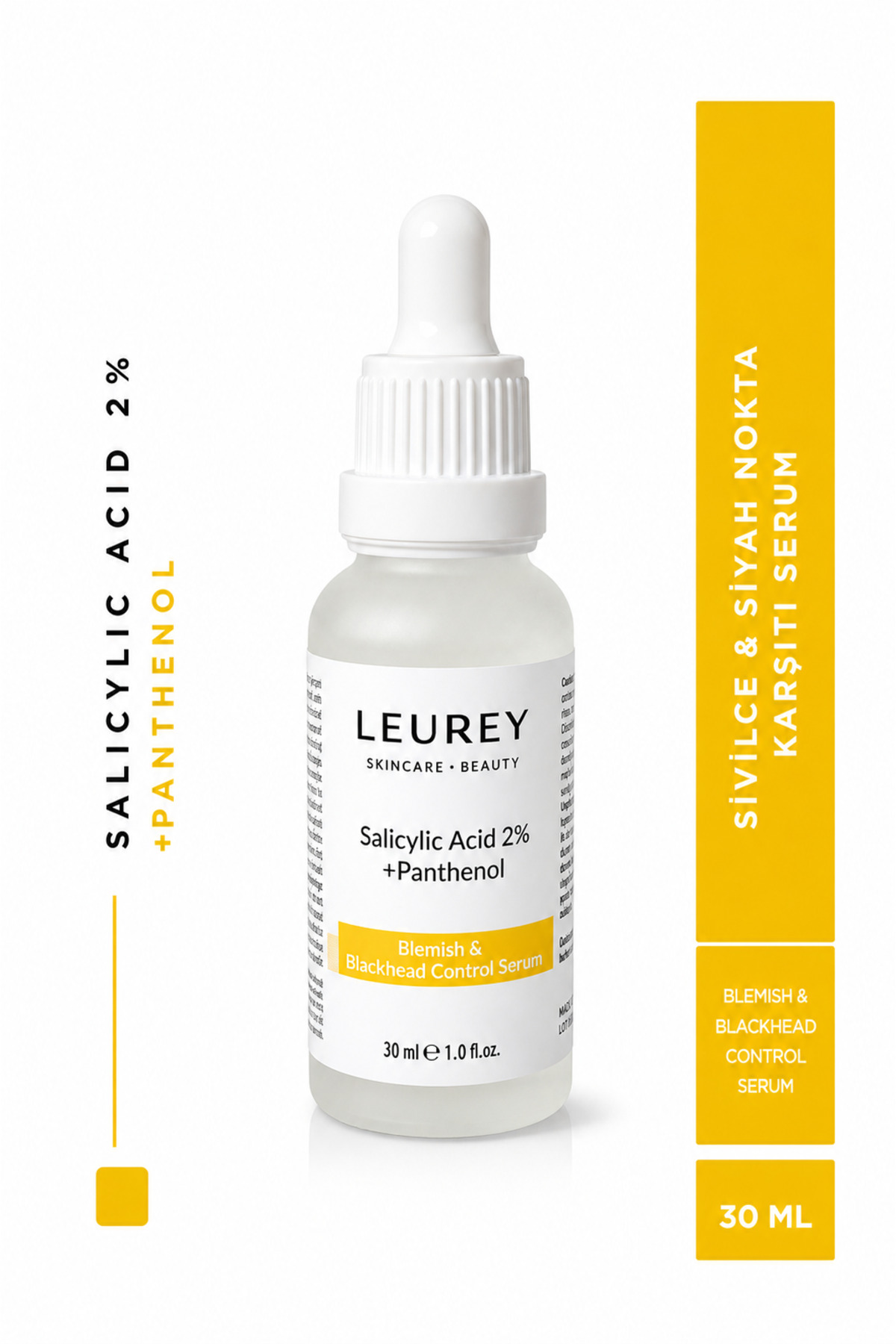 LEUREY Salicylic Acid %2 + Panthenol - Sivilce ve Siyah Nokta Karşıtı Serum 30ml