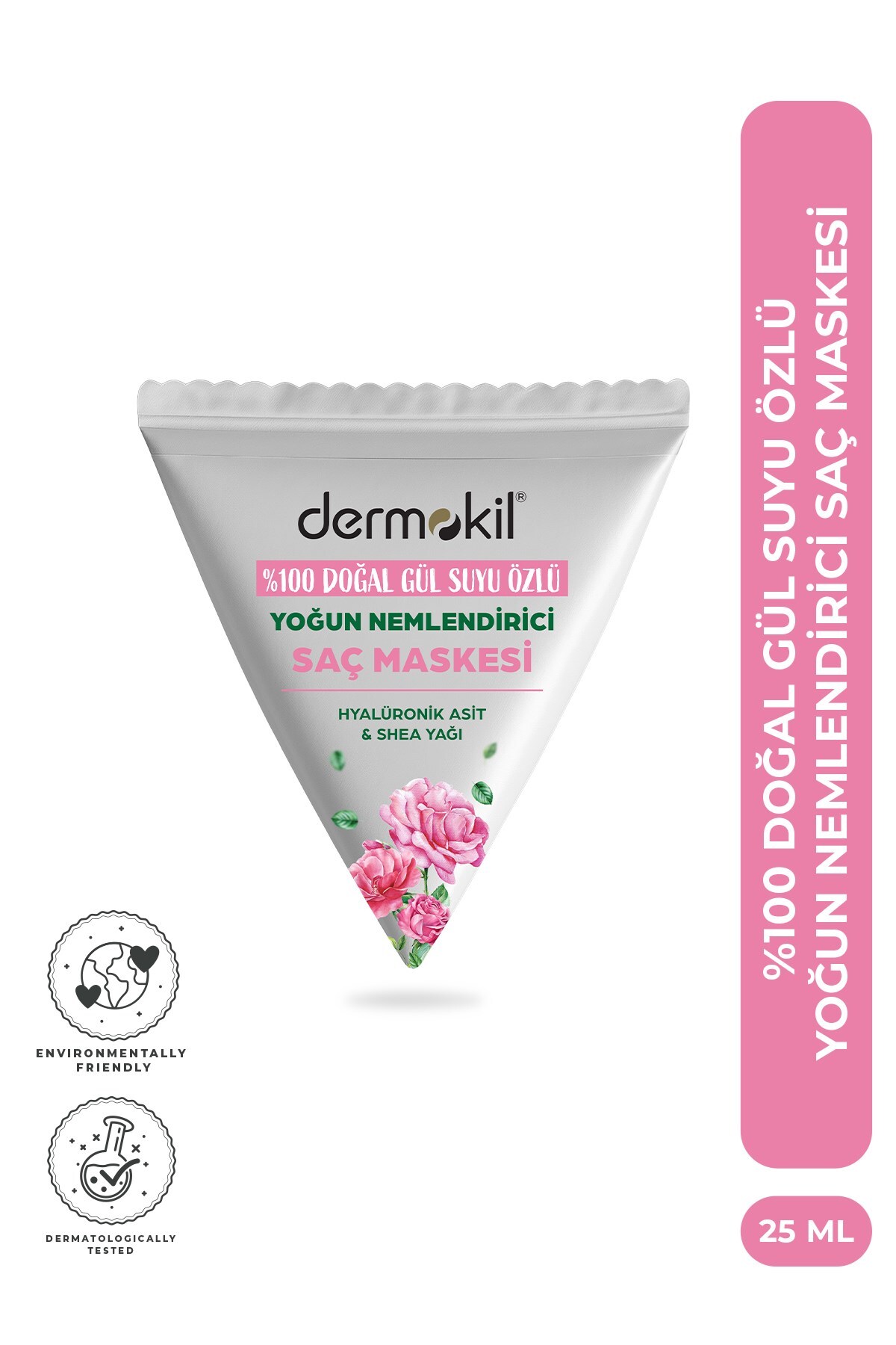 Dermokil %100 Doğal Gül Suyu Yoğun Nemlendirici Saç Maskesi 25 ml