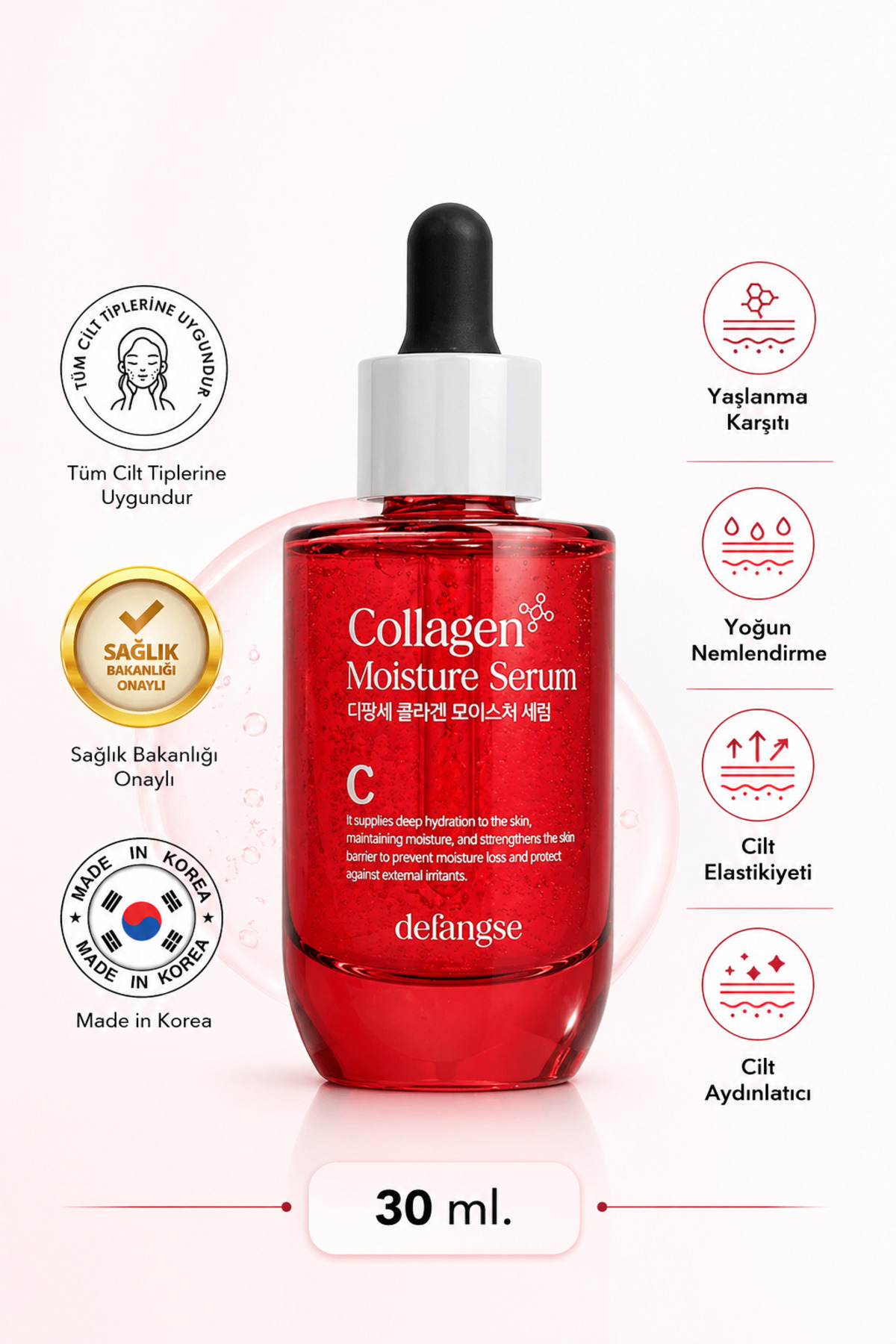 MBL Teresia Collagen Moisture Serum Derin Nemlendirme Hassas Ciltlere Uygun Kolajen Serum 30ml