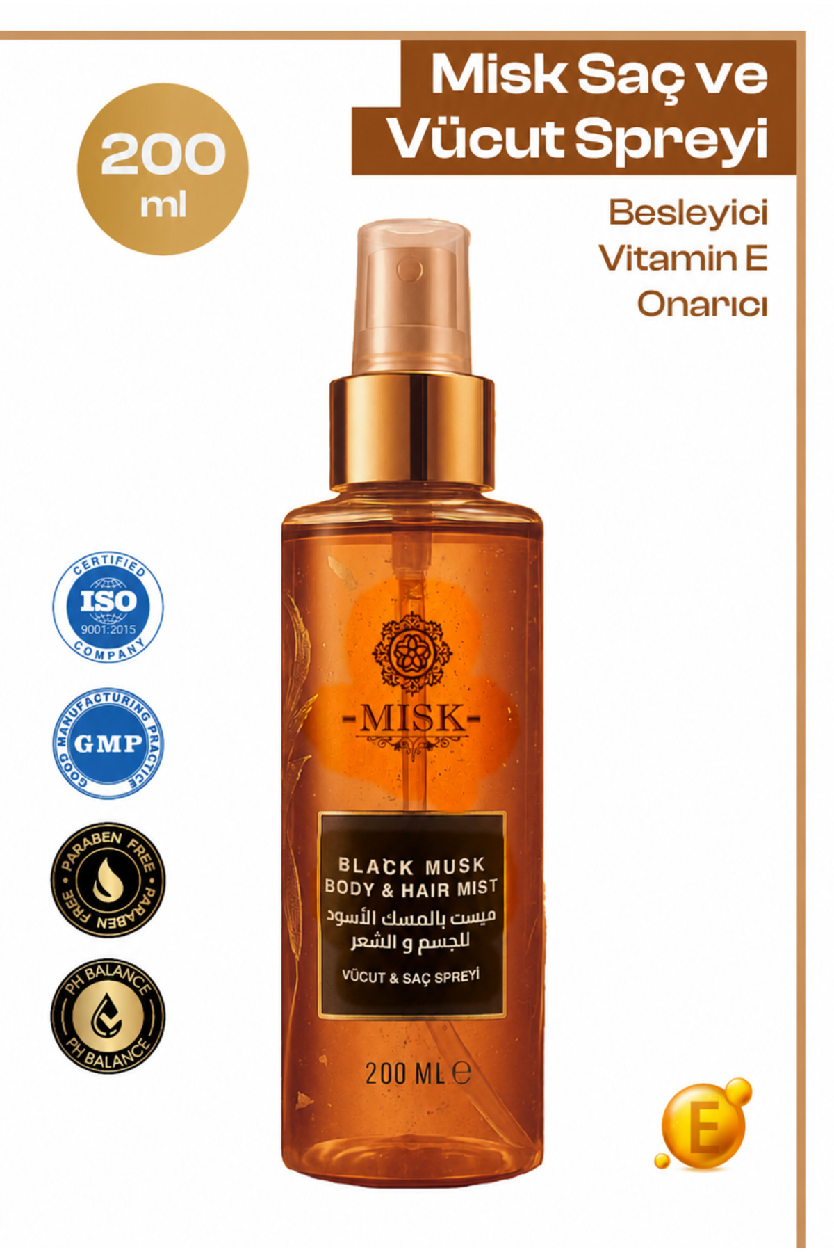 misk Saç & Vücut Misti | Uzun Süre Kalıcı 200 ML - Parfümlü Unisex Vücut Spreyi | Body & Hair Mist Spray