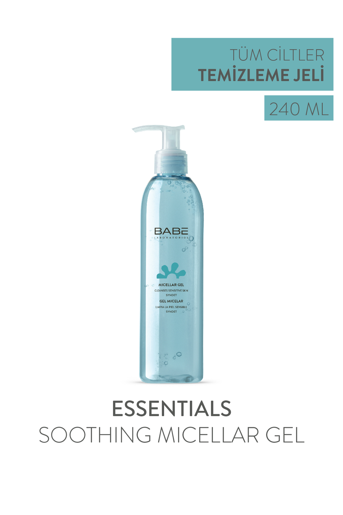 Babe Laboratorios Essentials Soothing Micellar Gel 240ml - Gliserin İçeren Yatıştırıcı Temizleme Jeli