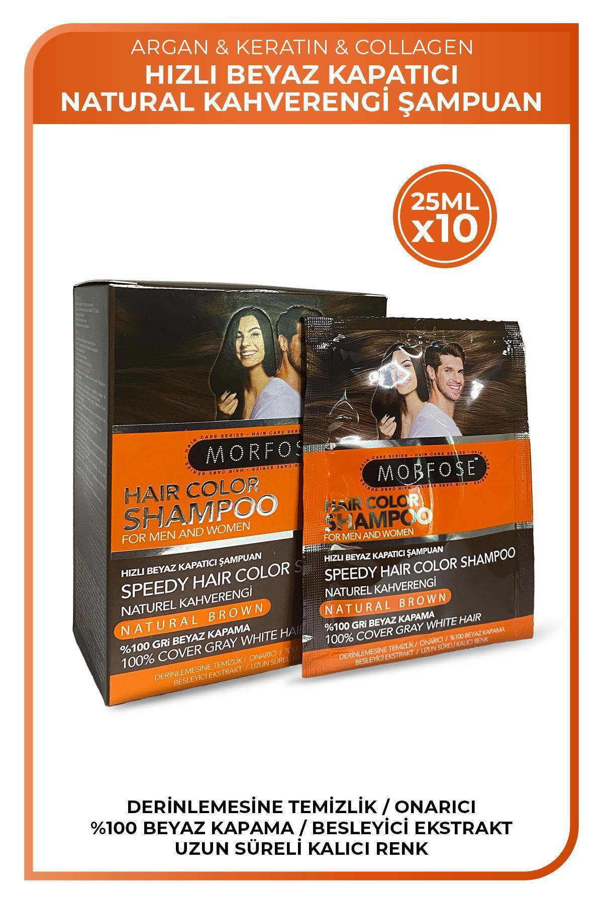 Morfose Hızlı Beyaz Kapatıcı Şampuan 25 ml 10 lu Paket Naturel Kahve