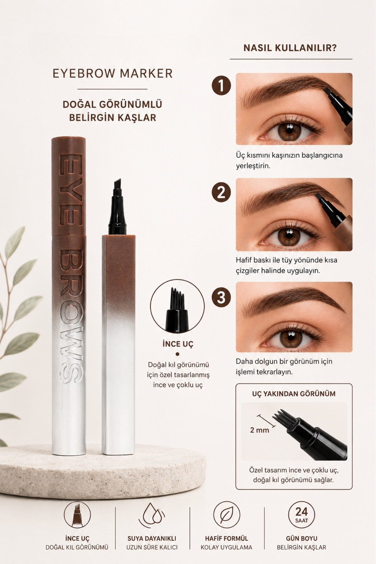 mon angel Kadın Kozmetik Kaş Doldurma Kalemi Brow Micro Filler