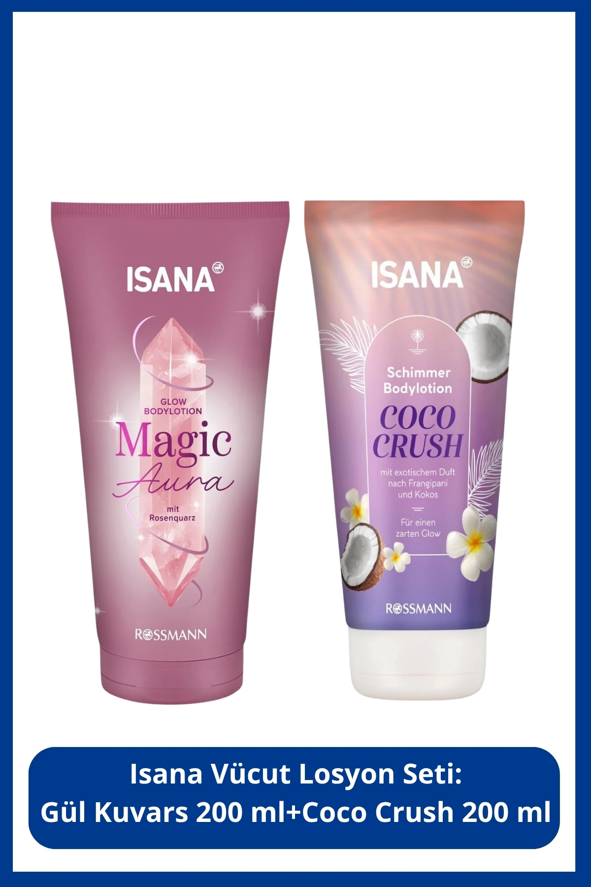 ISANA Vücut Losyon Seti: Gül Kuvars 200 ml+Coco Crush 200 ml