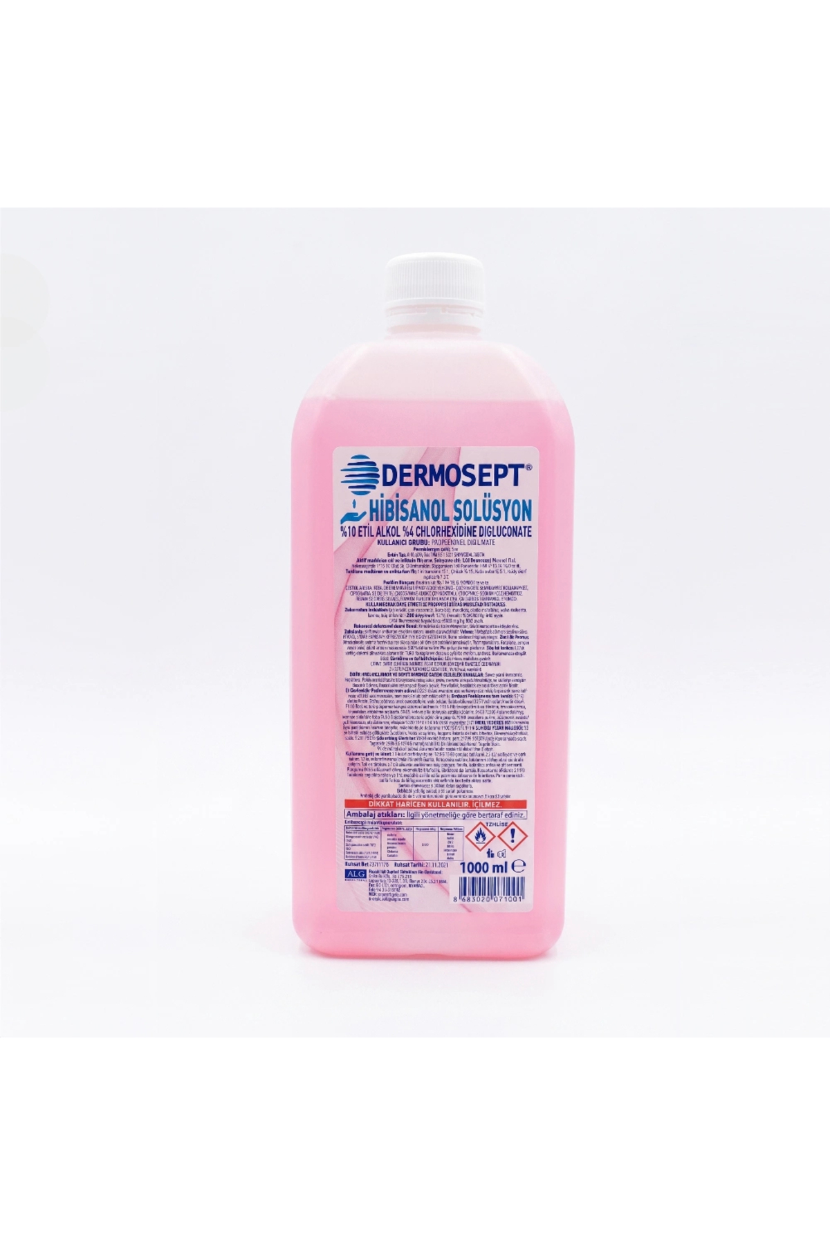 MEDİKAL Dermosept Hibisanol Solüsyon Klorheksidin %4 ( Alkol Bazlı 10%) 1 LT