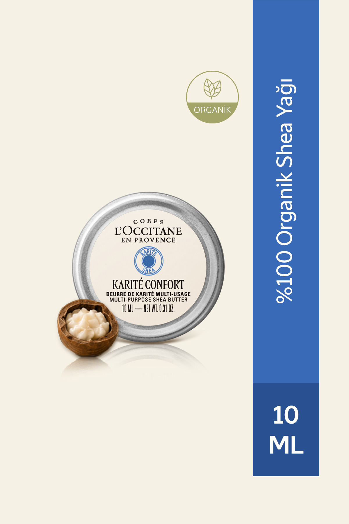 L'Occitane Shea Organik Yağı, Besleyici ve Nemlendirici, Kuru Ciltler için, 10 ml