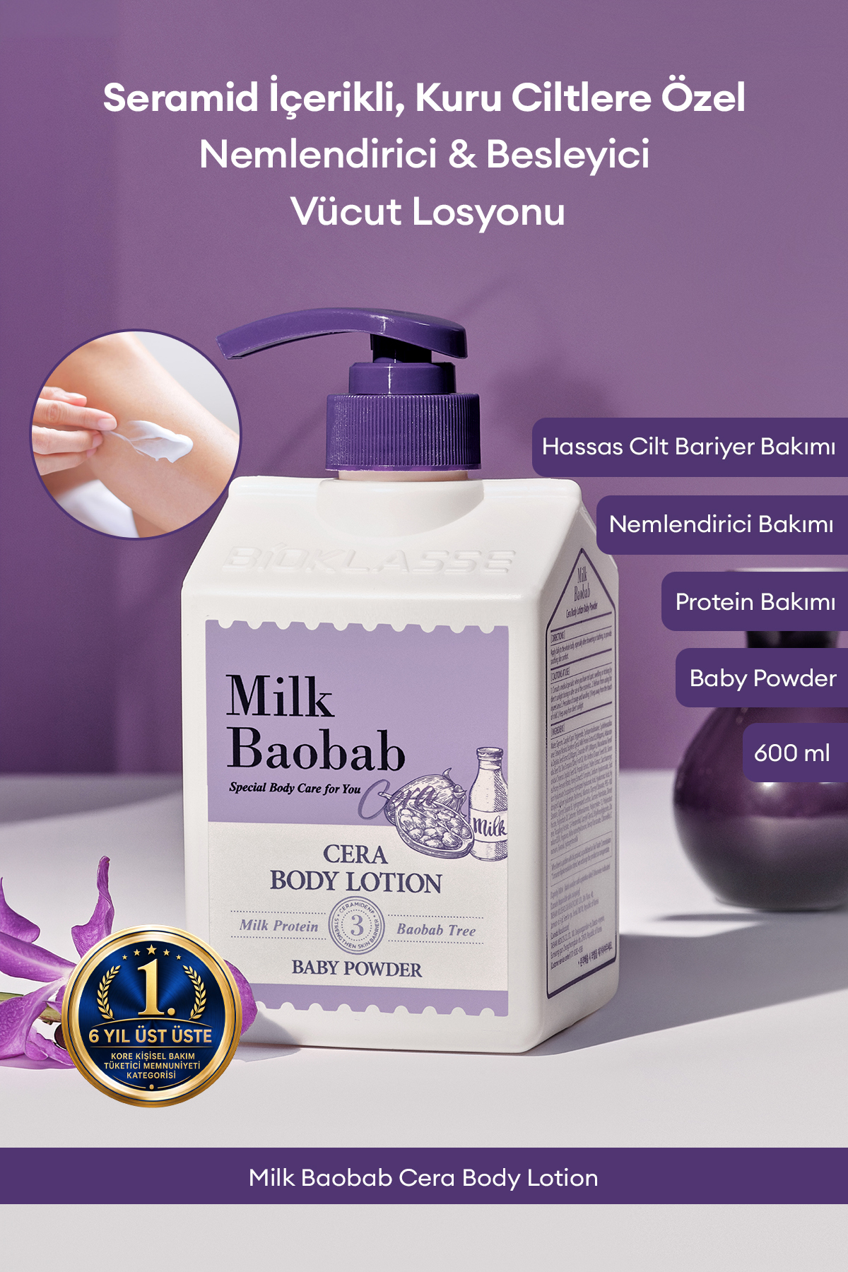Milk Baobab Kuru Ciltlere Özel Nemlendirici&Besleyici Vücut Losyonu Cera Body Lotion (Baby Powder)
