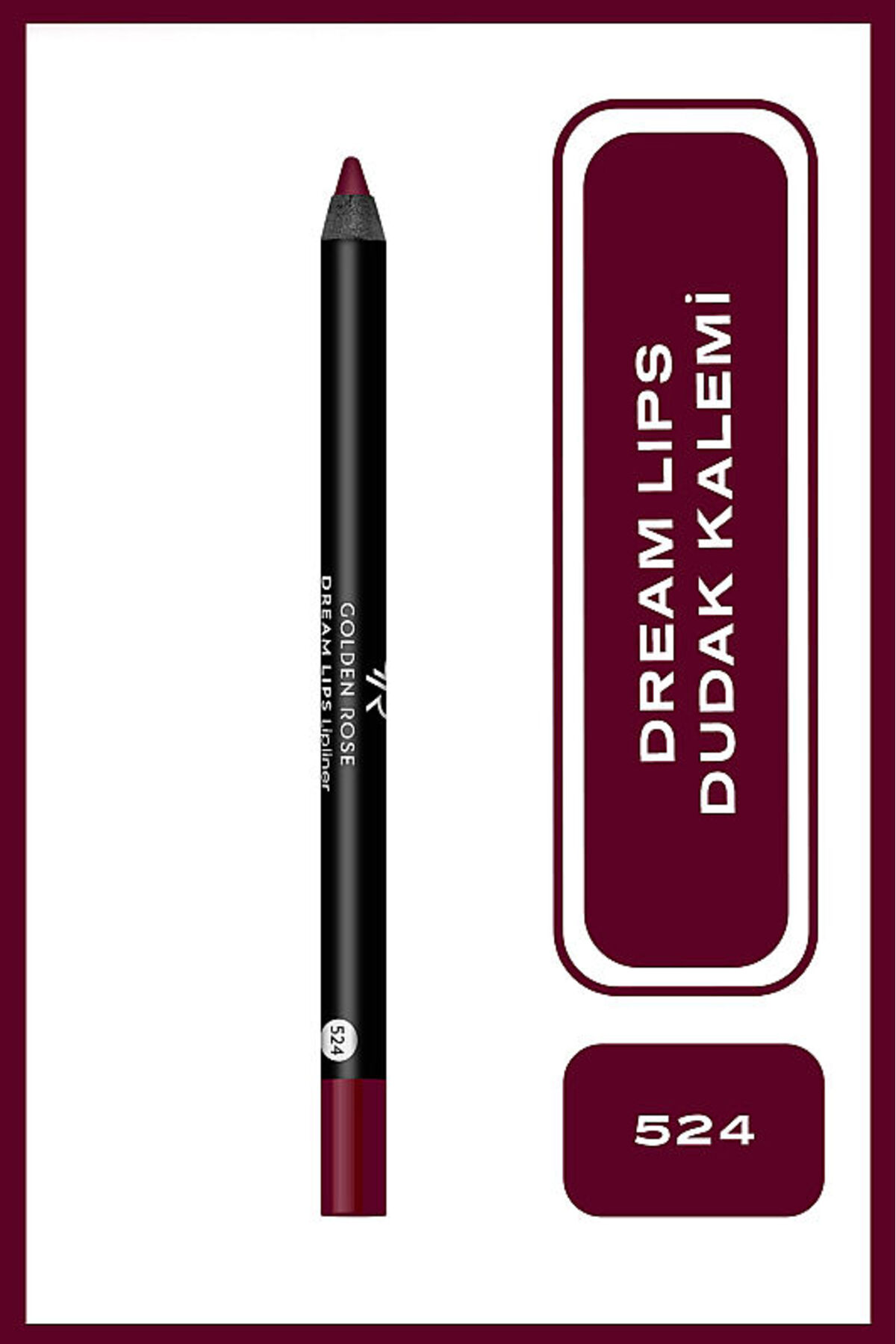 Golden Rose Dream Lips Lipliner - 524 Plum Red - Dudak Kalemi