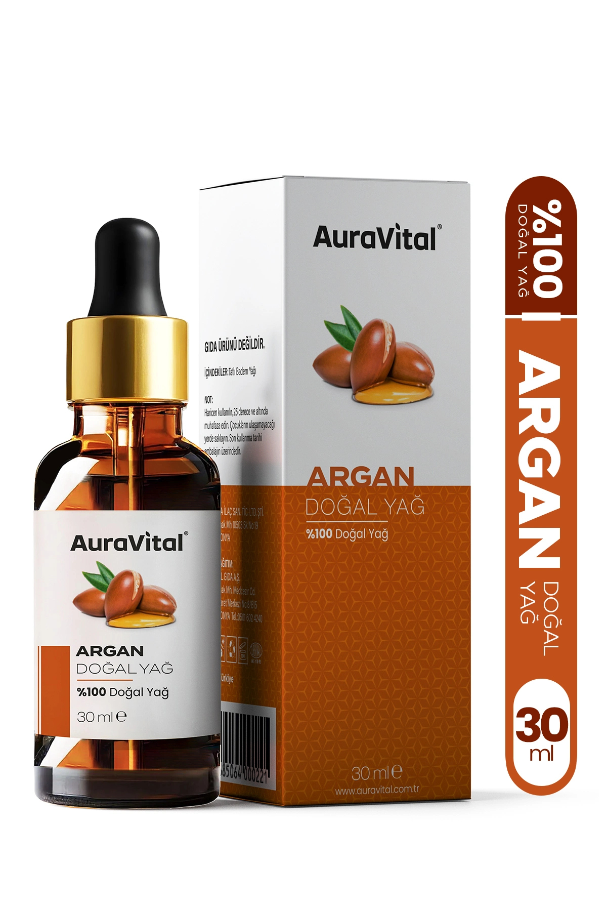 AuraVital Argan Yağı 30 ML % 100 Saf ve Doğal