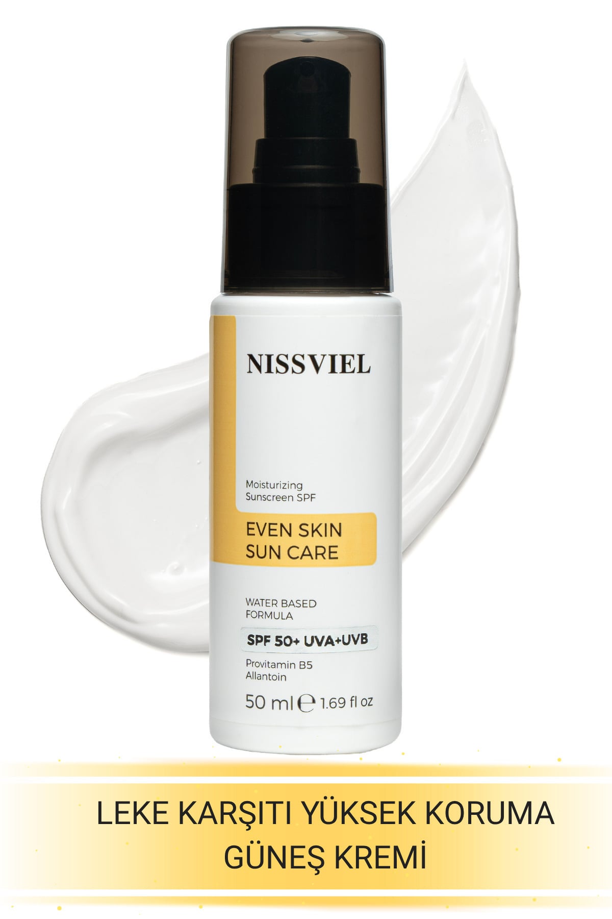 NISSVIEL E Vitamini ve Aloe Vera İçeren SPF 50+ Leke Karşıtı Güneş Bakım Kremi 50ML