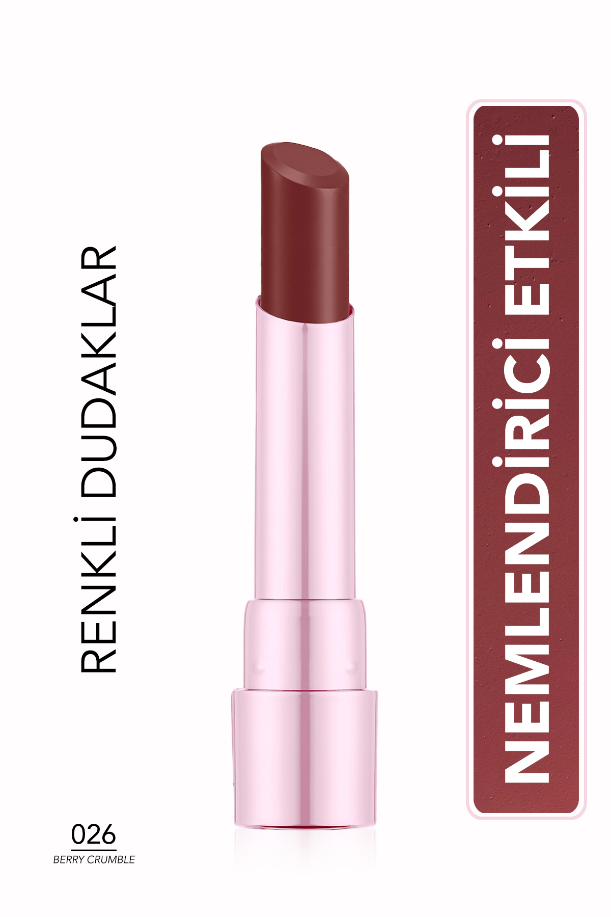 Flormar Sheer Up Sweet Escape Yarı Transparan & Parlak Bitişli Nemlendirici Ruj - 026 Berry Crumble - 8682536121354