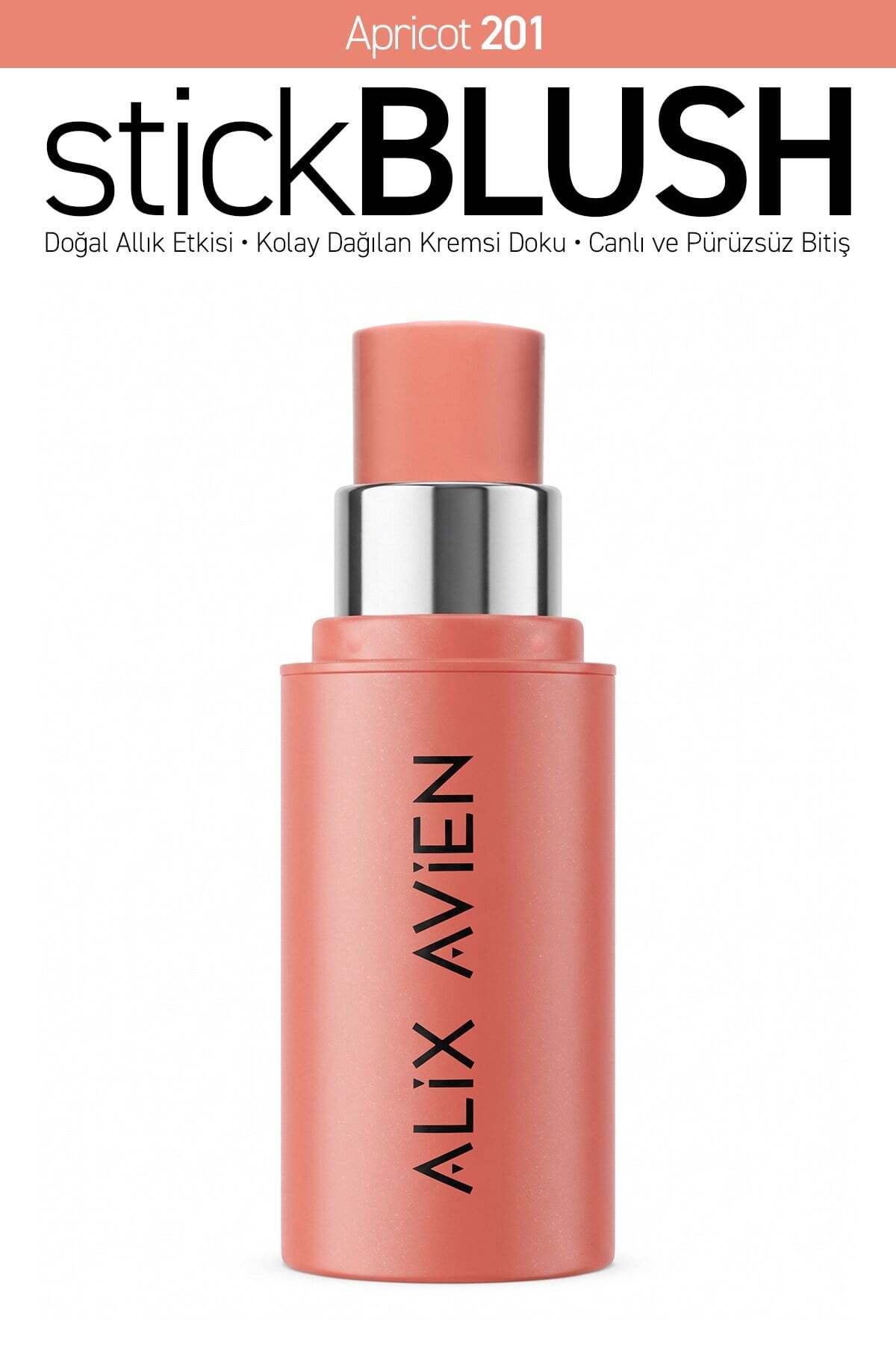Alix Avien Kremsi Dokulu Kolay Dağılan Nemlendirici Saten Bitişli Stick Allık - Stick Blush 201 Apricot