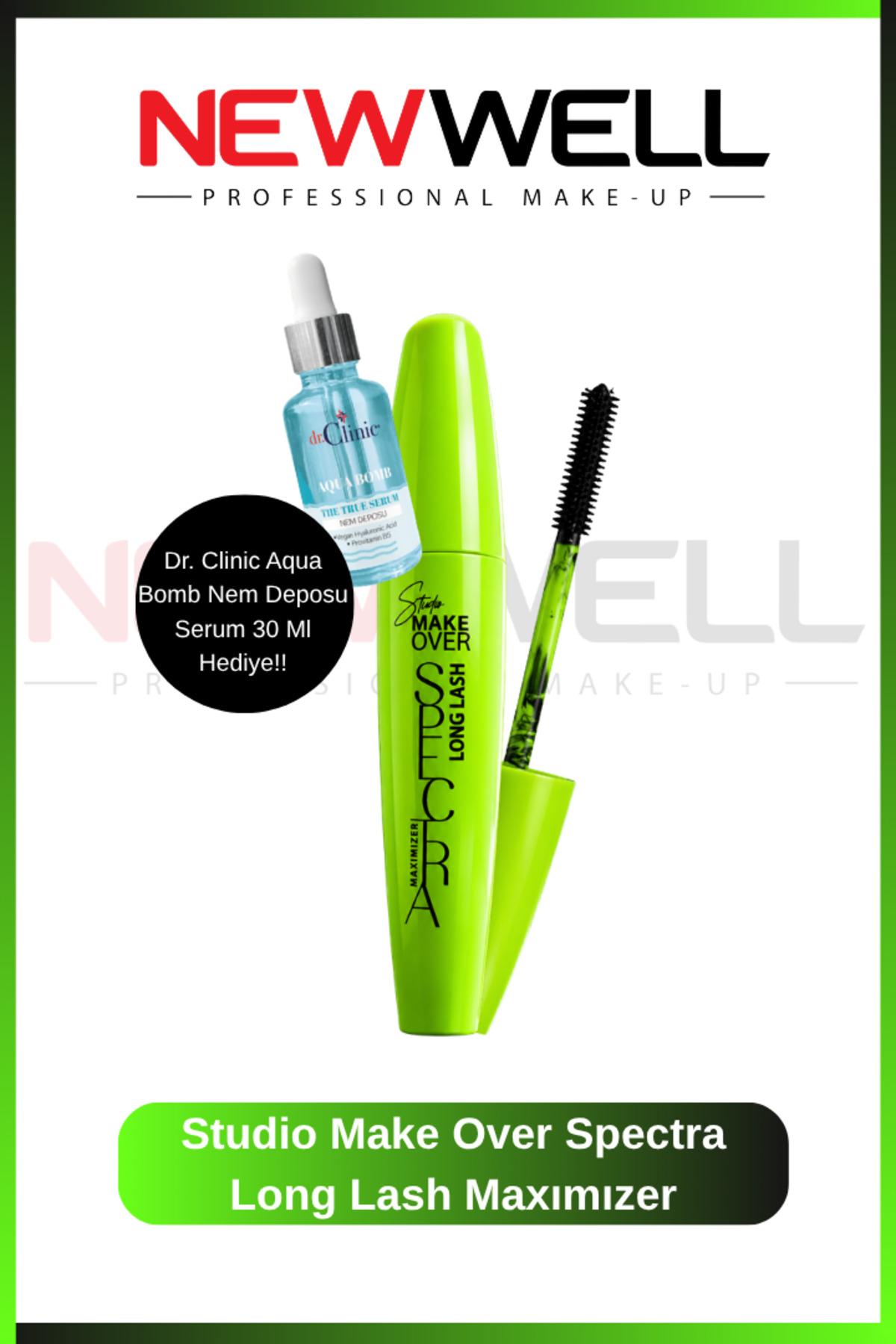 New Well Studio Make Over Spectra Long Lash Maxımızer - Aqua Bomb Nem Deposu Serum 30 Ml Hediye