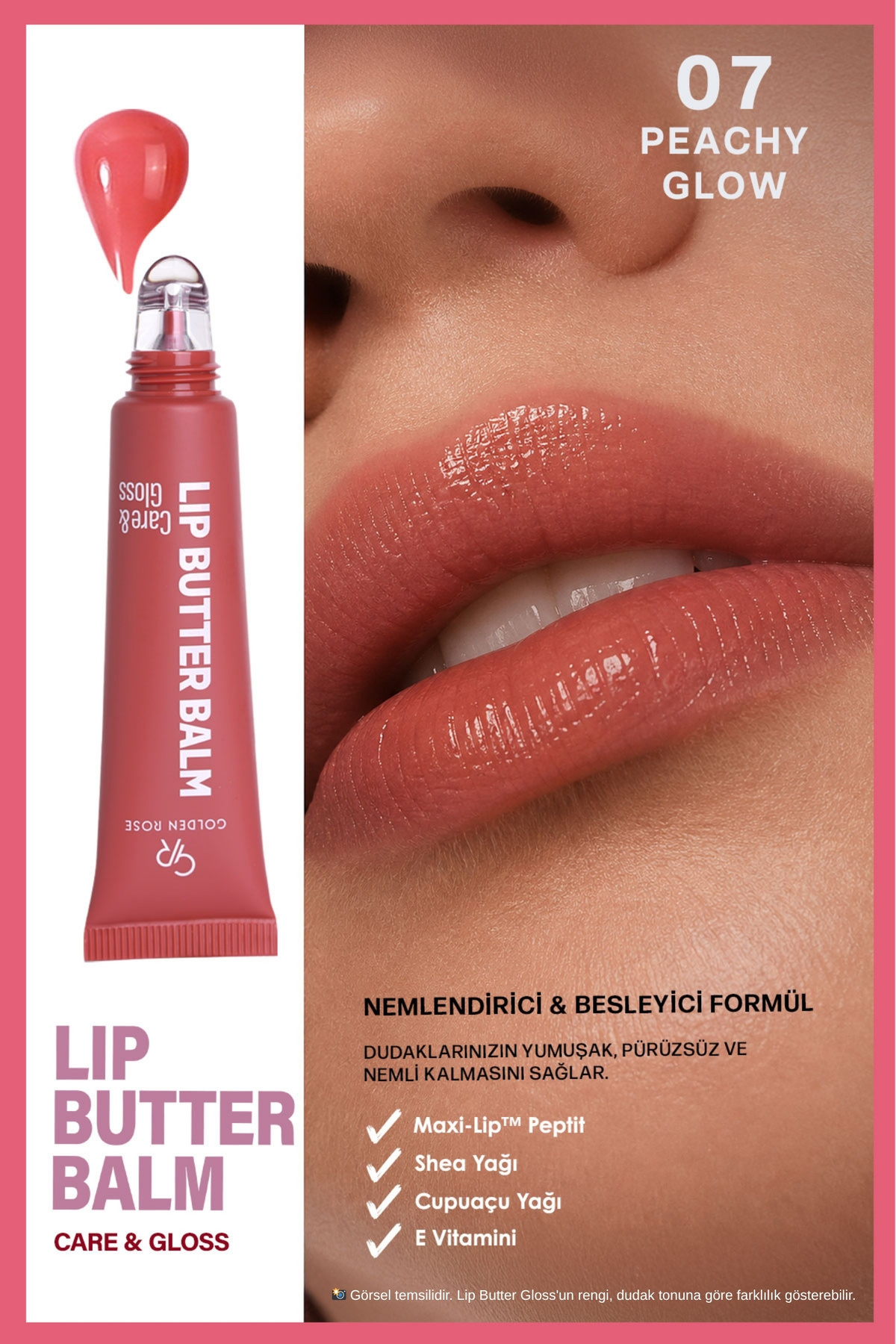Golden Rose Lip Butter Balm No: 07 Peachy Glow - Nemlendirici ve Parlatıcı Dudak Balmı