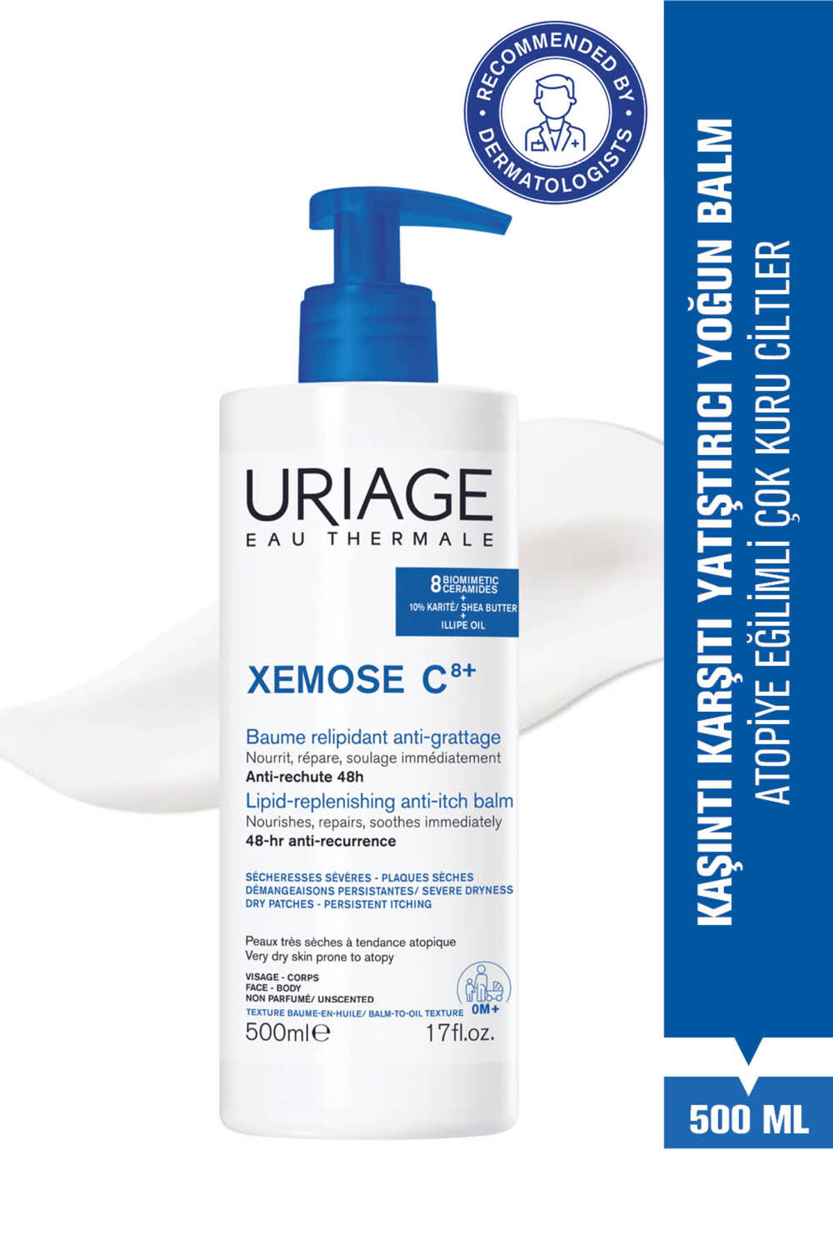 Uriage XEMOSE C8+ Atopiye Eğilimli ve Çok Kuru Ciltler İçin Kaşıntı Karşıtı Yatıştırıcı Balm 500 ml