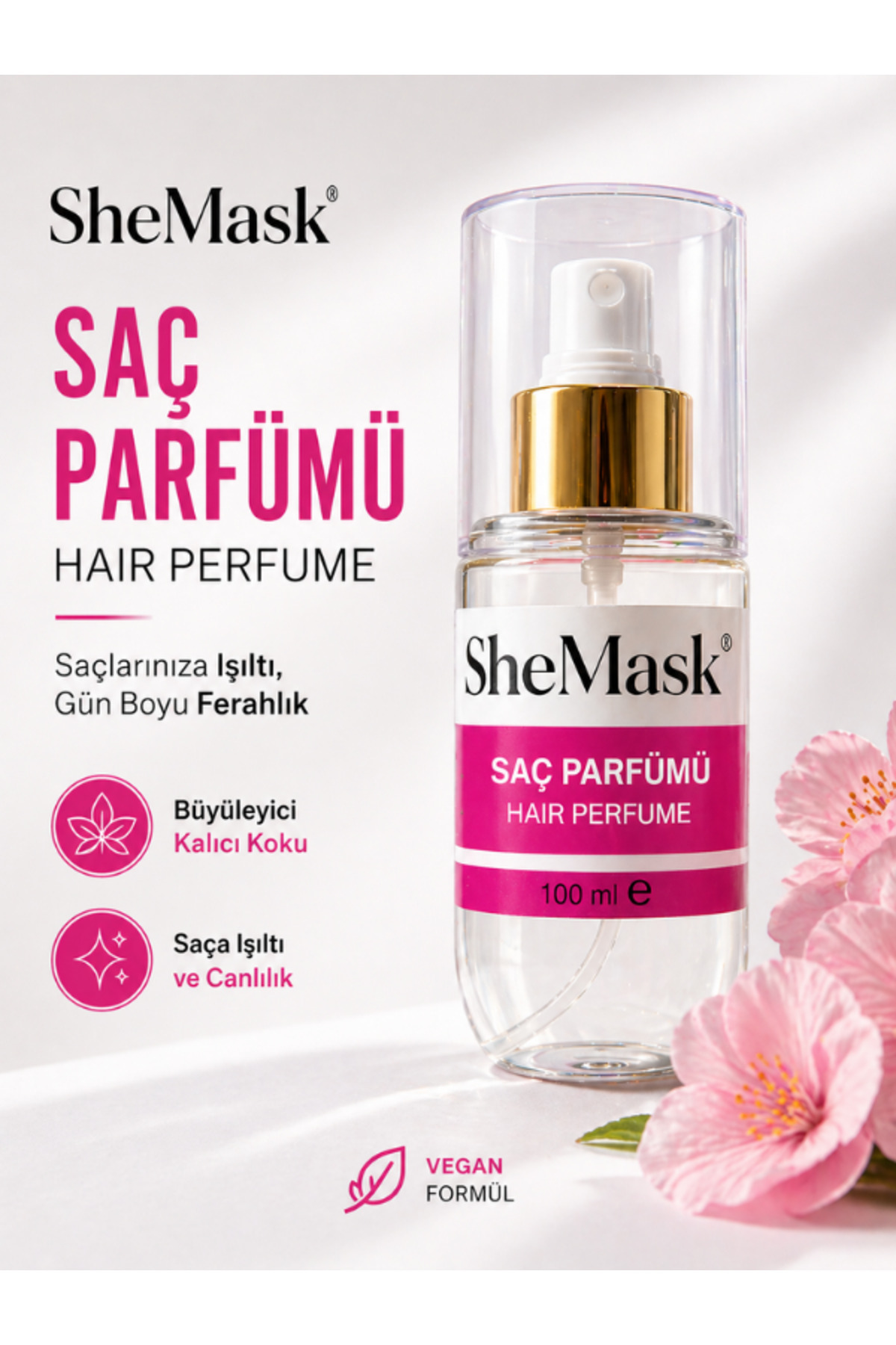 SheMask Saç Parfümü Saç Spreyi Besleyici ve Nemlendirici Saç Bakım Spreyi Parlaklık Veren Saç Bakımı Vücut Spreyi Zarif Çiçeksi Koku İle Gün Boyu Miss Kokulu Saç Bakım Saç Bakım Seti Saç Bakım Ürünleri