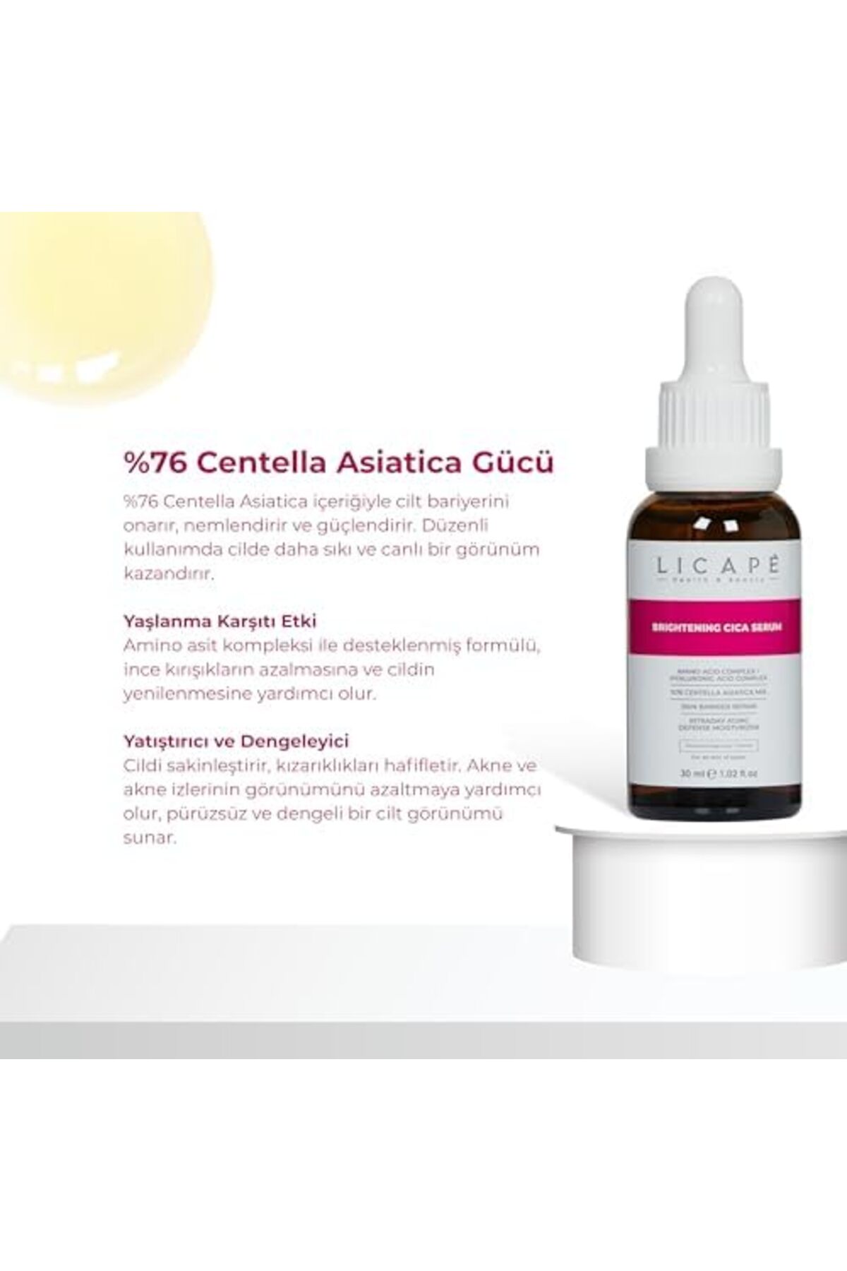 Yıldızan Licape%76 Centella Asiatica Aydınlatıcı Cica Serum 30ml 1269701