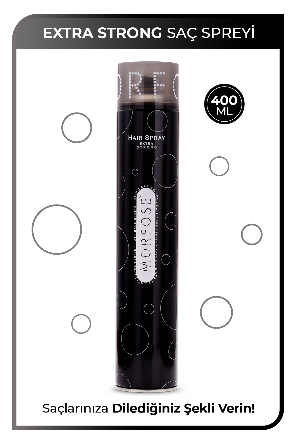 Morfose Siyah Ekstra Sert Saç Spreyi 400 ml 8698655380053
