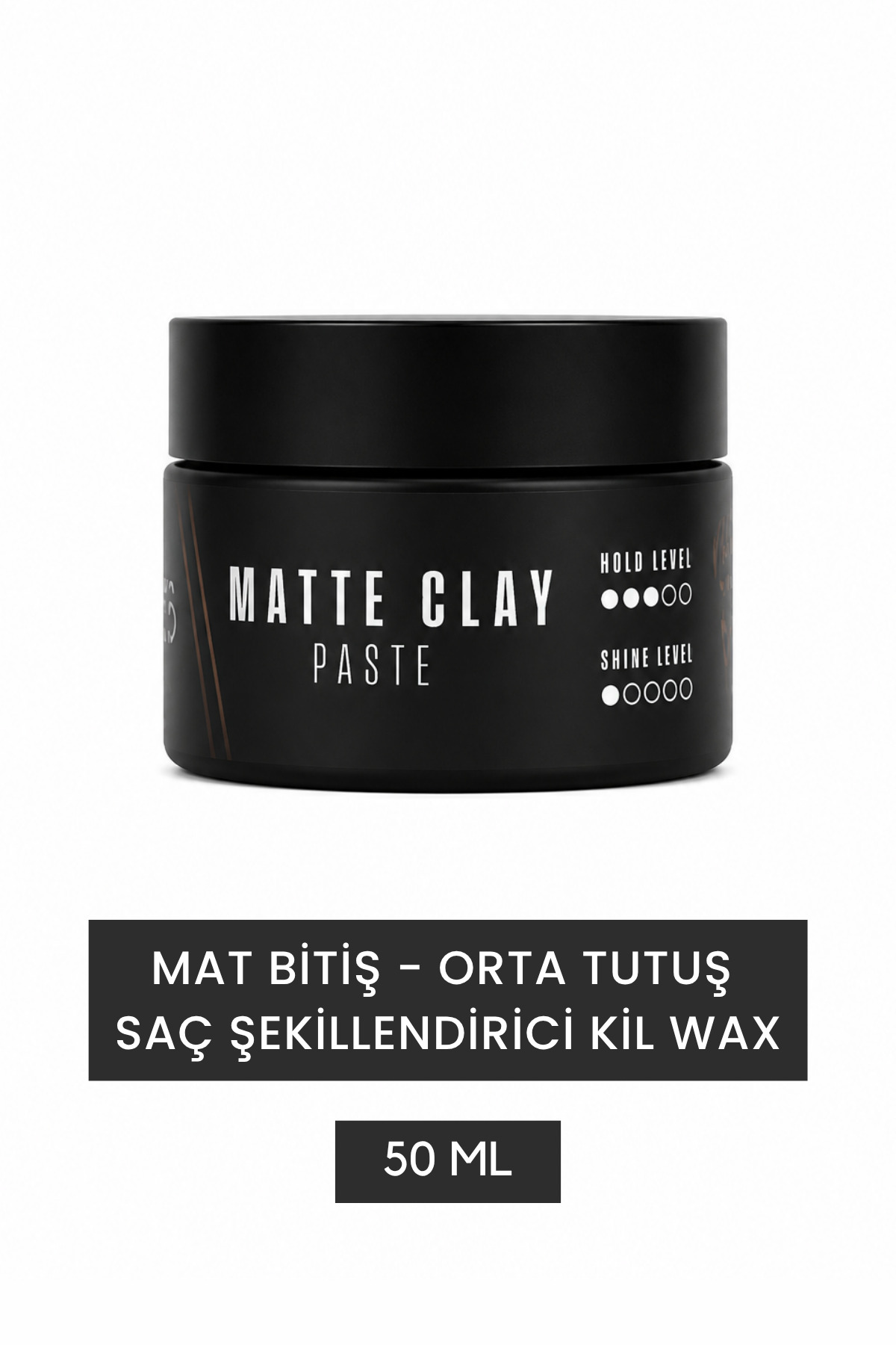 Beyoo Matte Clay Paste – Mat Bitiş Orta Tutuş Erkek Saç Şekillendirici Wax 50 ml
