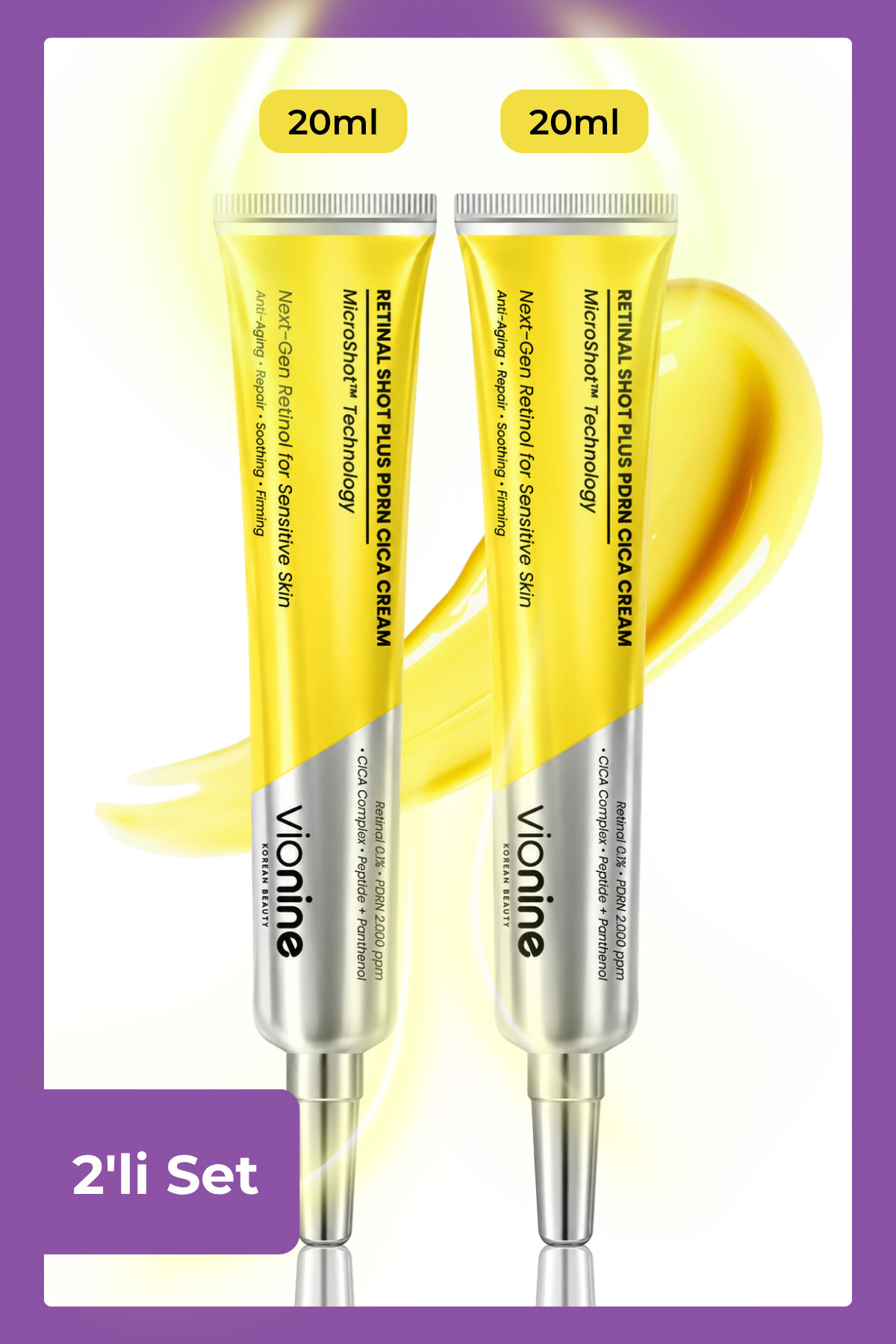 Vio nine 2'li Retinal Shot Plus PDRN Cica Cream %0,1 Made In Korea (20MLx2)
