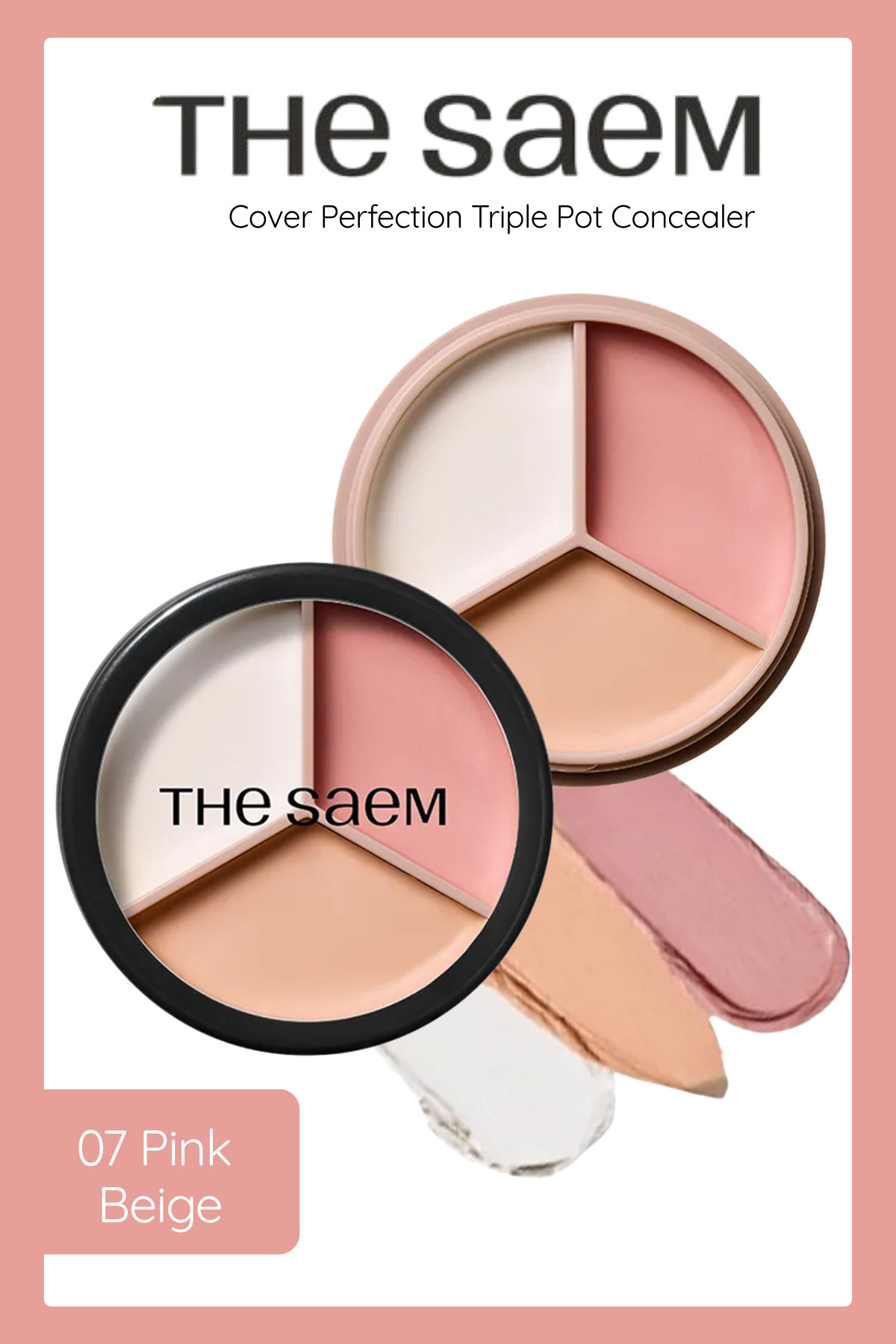 The Saem Cover Perfection Triple Pot Concealer 07 Pink Beige