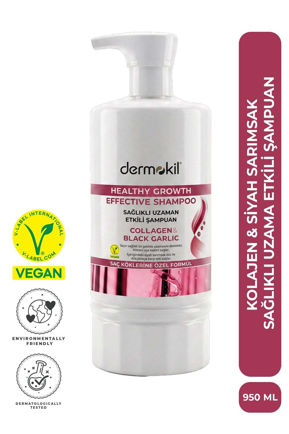 Dermokil Kolajen &Siyah Sarımsak Sağlıklı Uzama Etkili Şampuan 950 ml